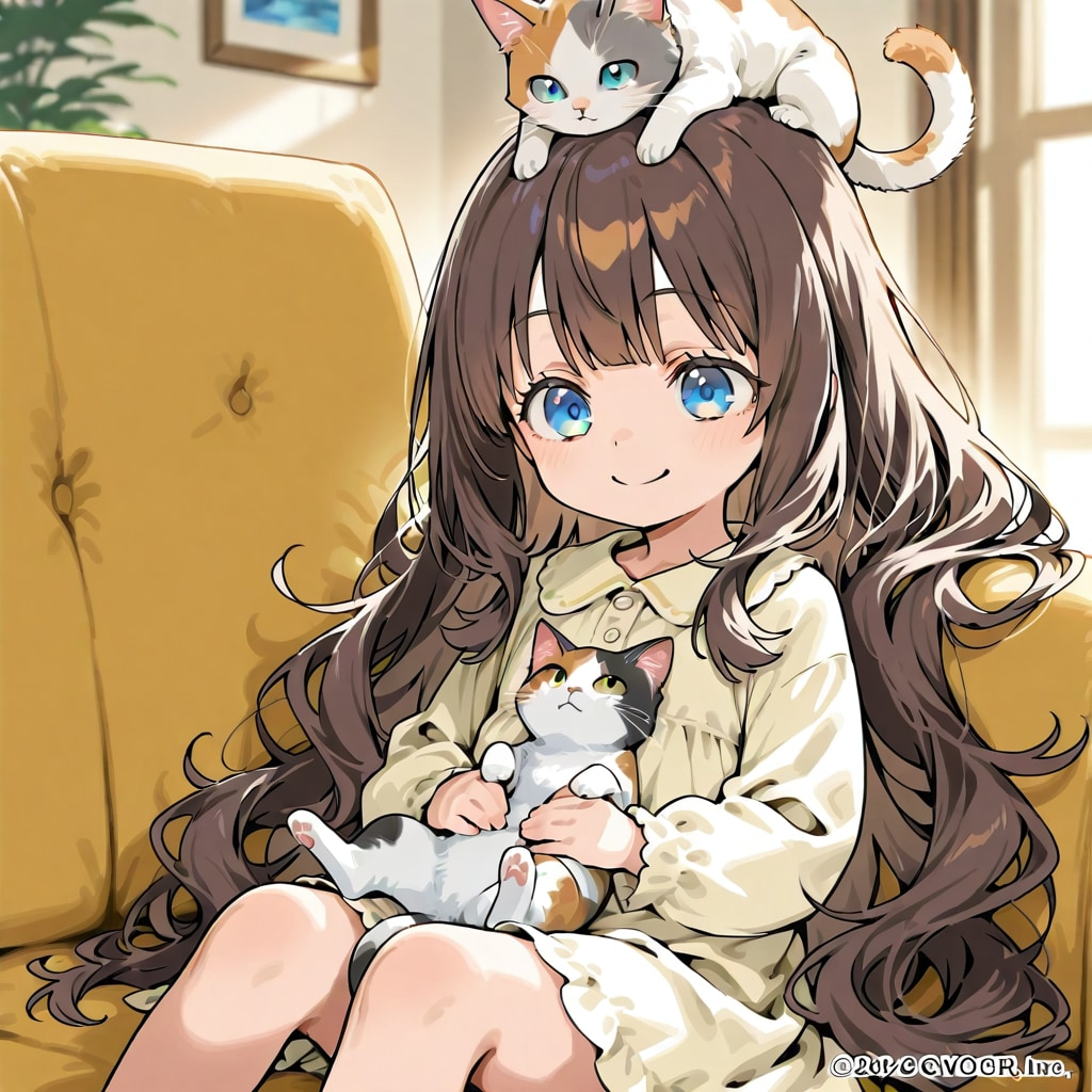 ネコと小さな女の子 | の人気AIイラスト・グラビア