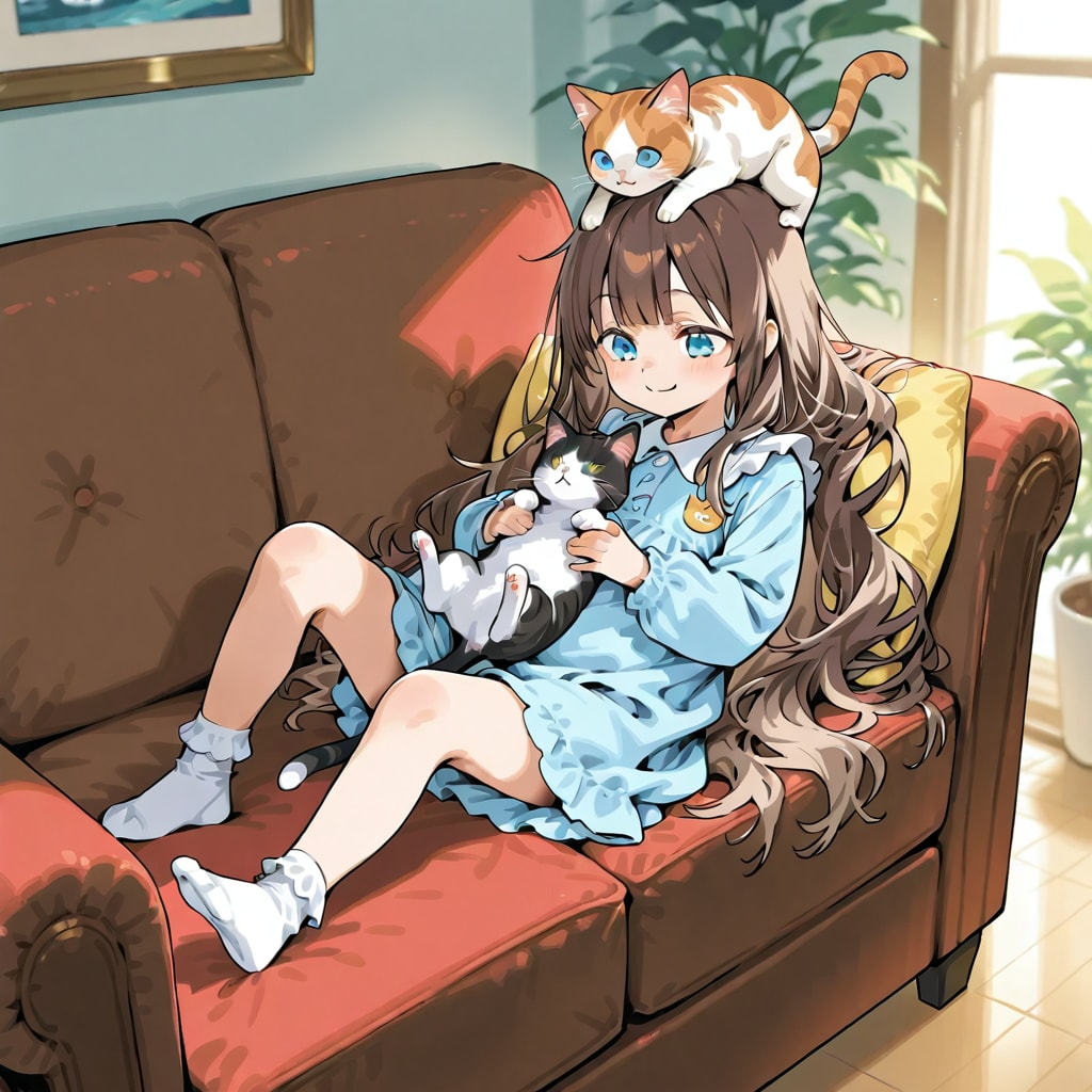 ネコと小さな女の子