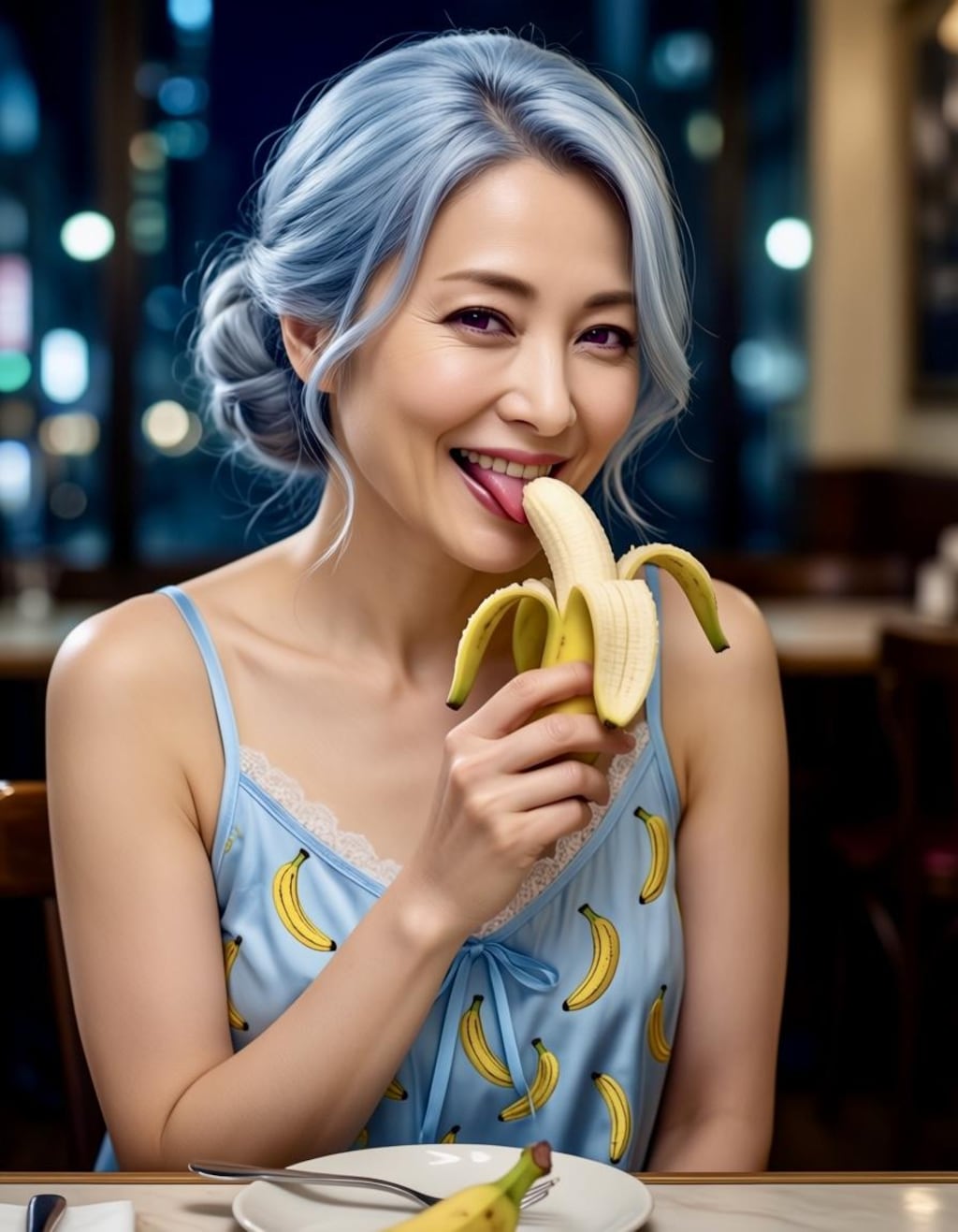バナナ🍌の食べ方💞蘭さん