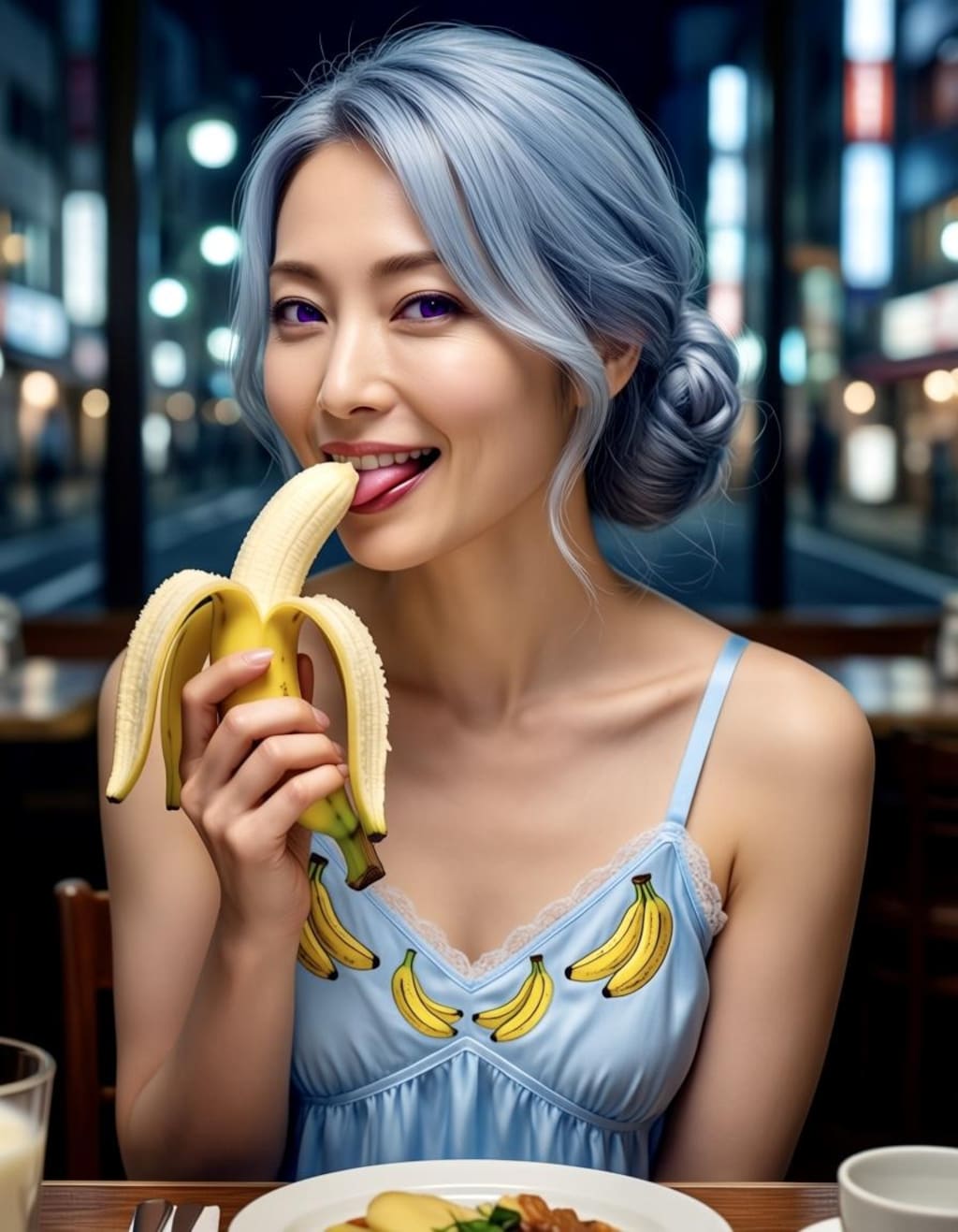 バナナ🍌の食べ方💞蘭さん