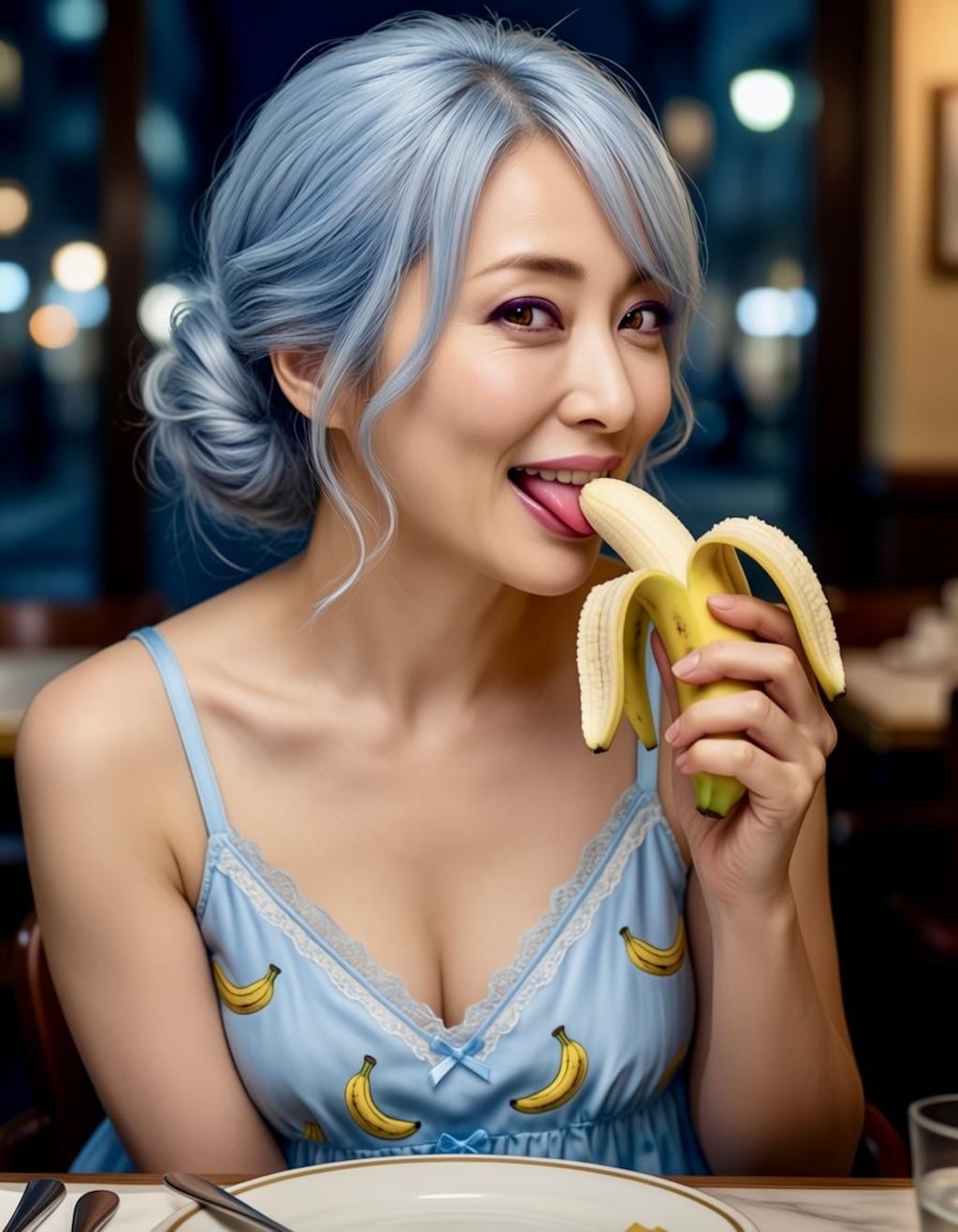 バナナ🍌の食べ方💞蘭さん