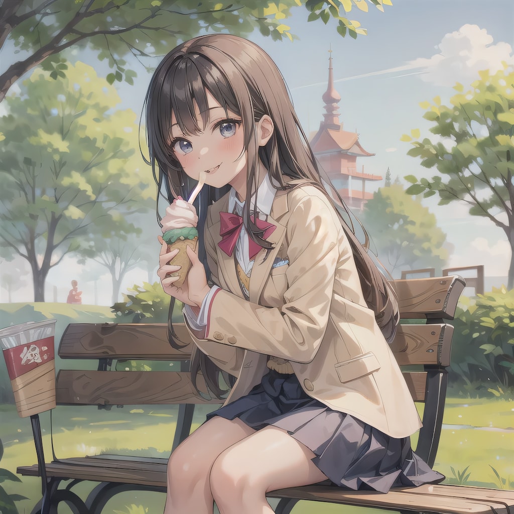 黒髪ロングでブレザーの少女４１