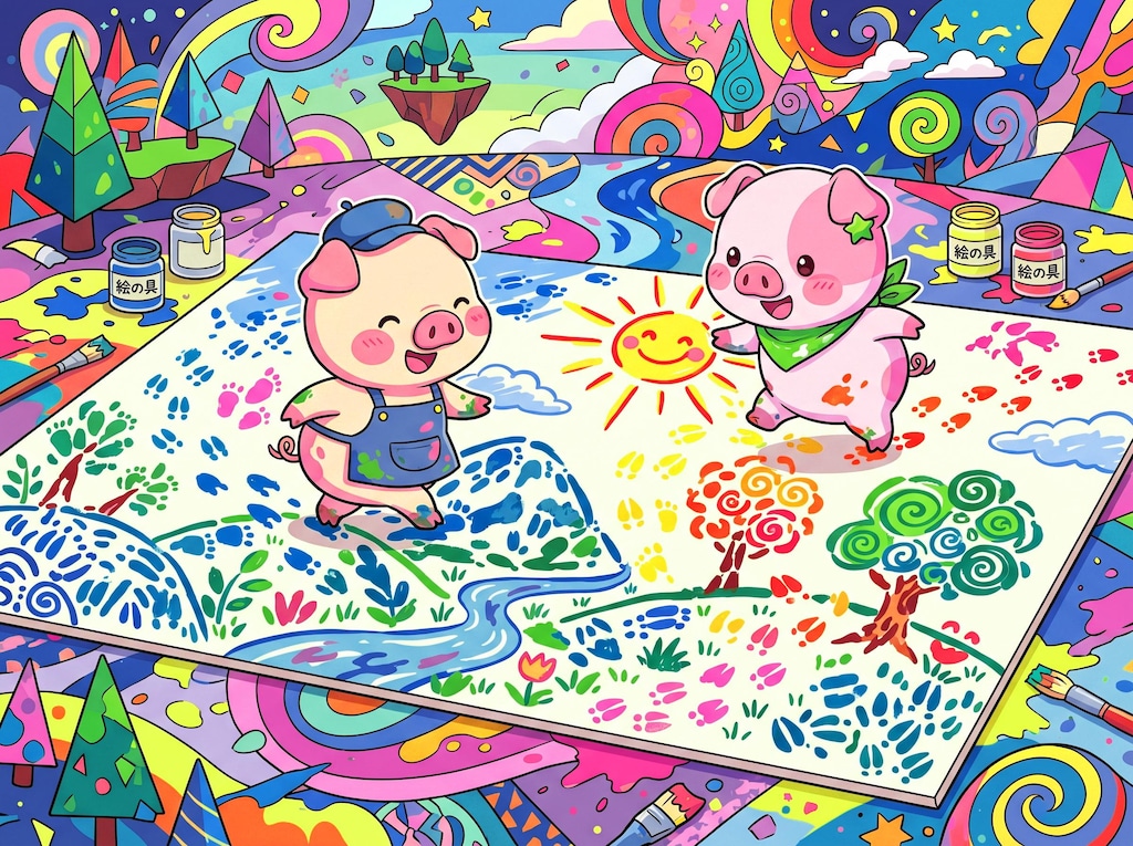 アートする子豚ちゃん