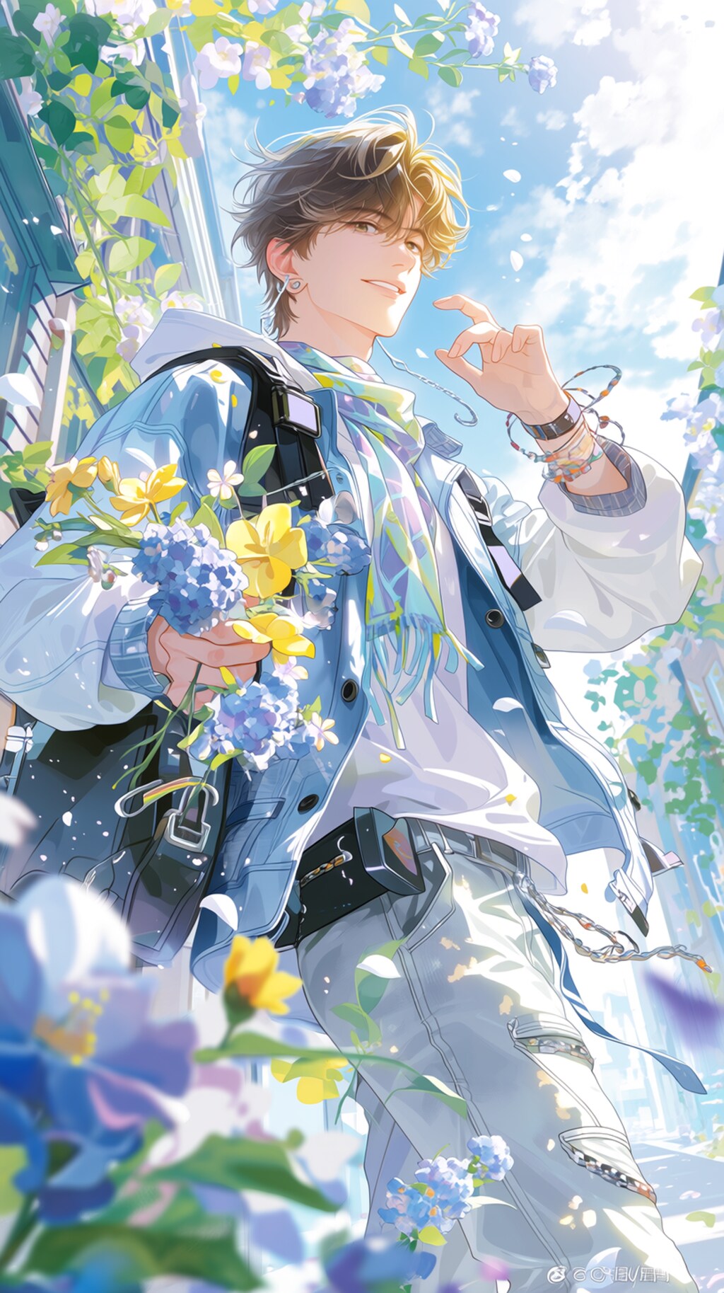 春コ－デの美青年