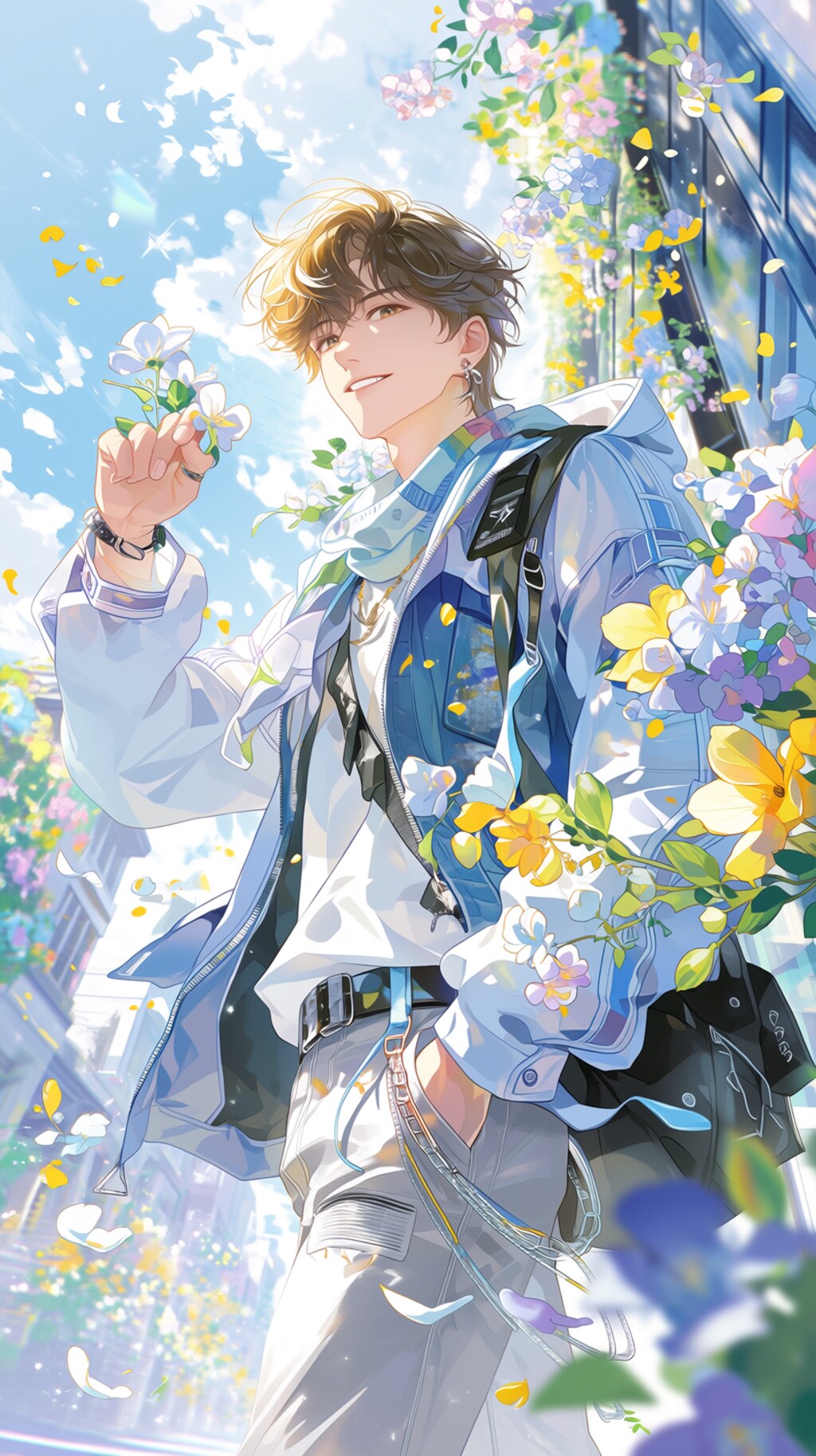 春コ－デの美青年