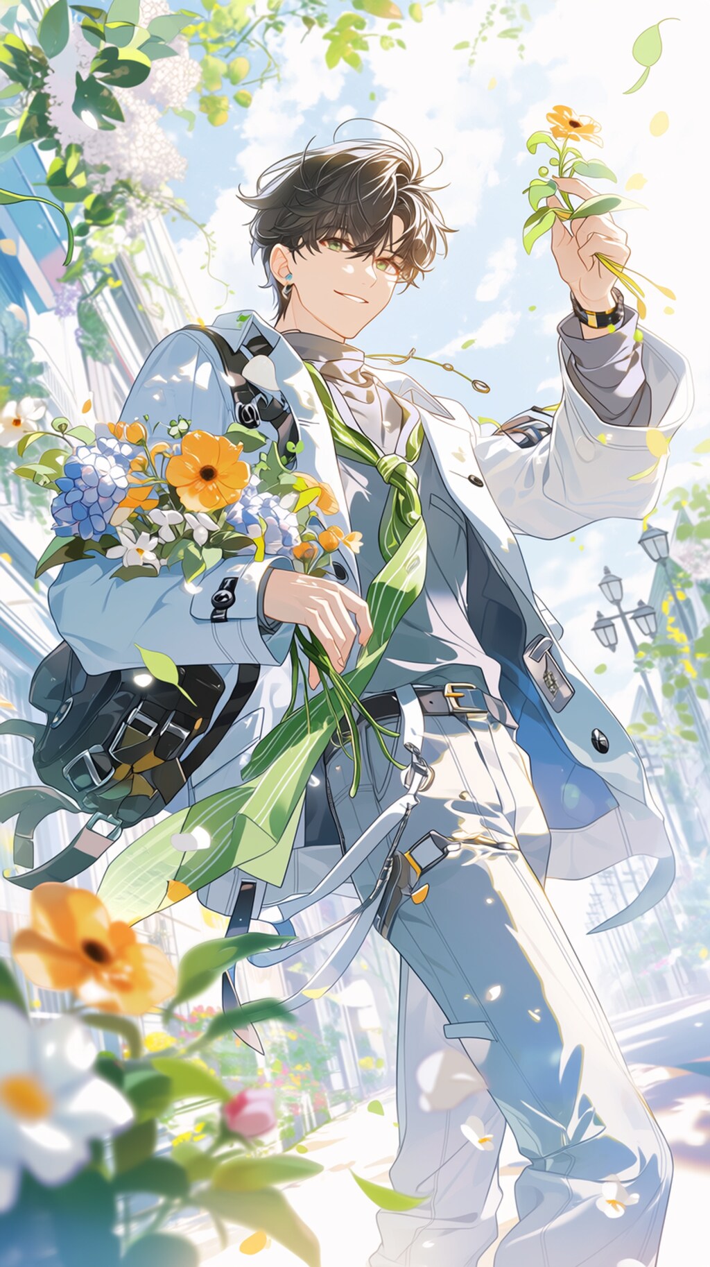 春コ－デの美青年