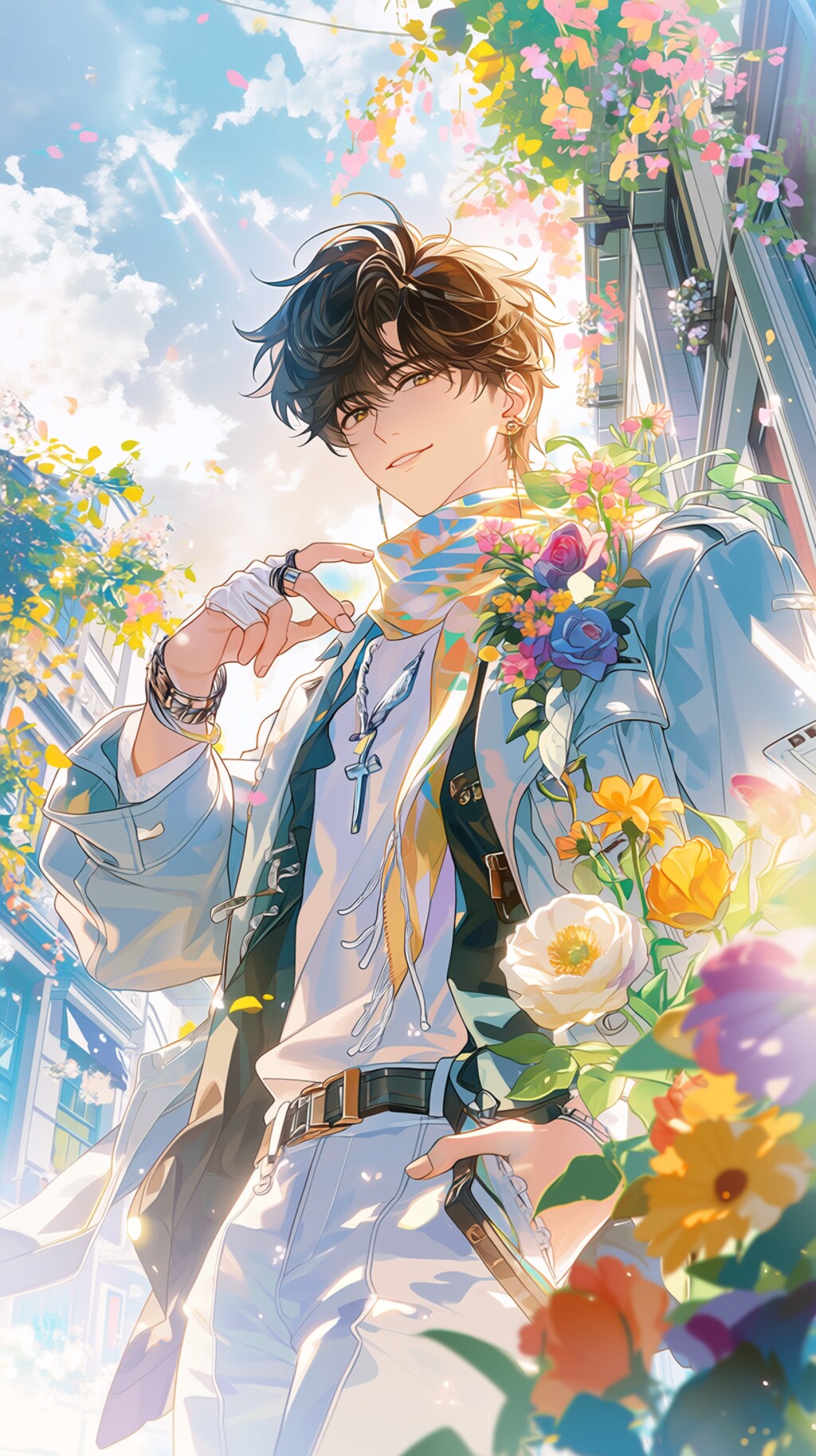 春コ－デの美青年