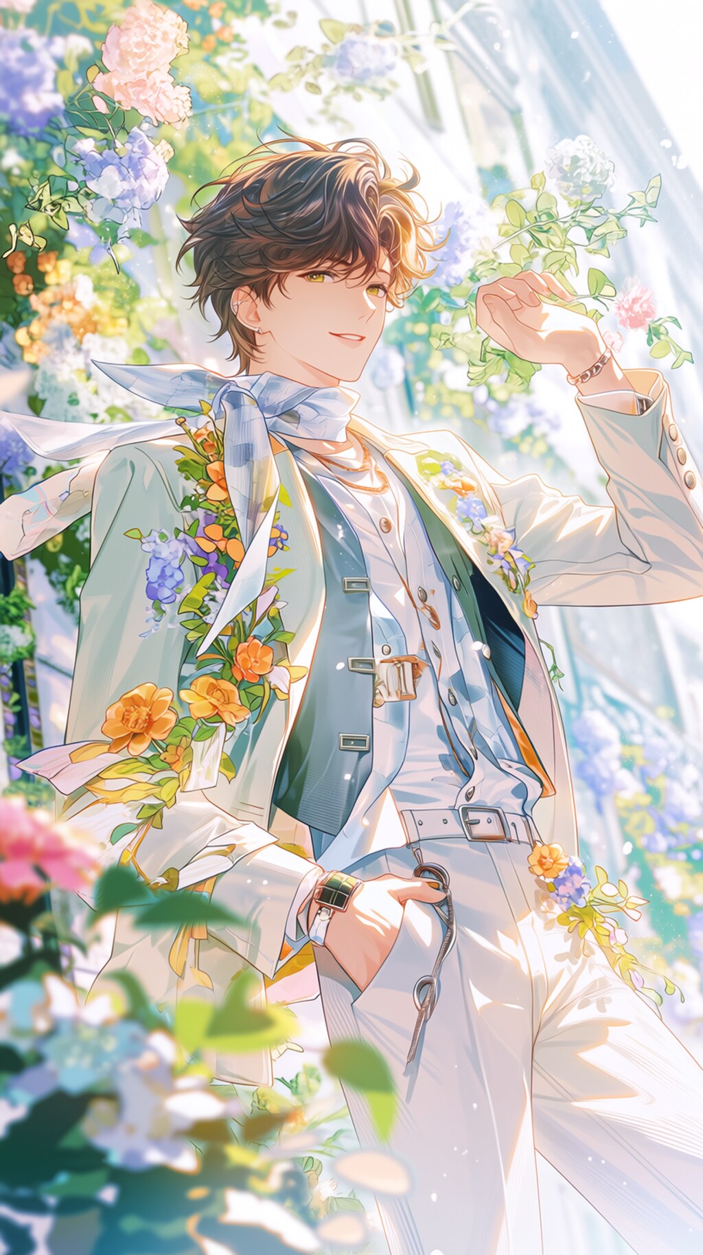 春コ－デの美青年