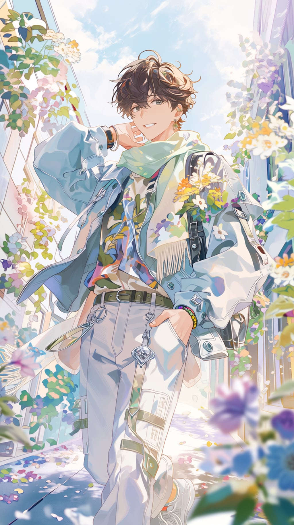 春コ－デの美青年