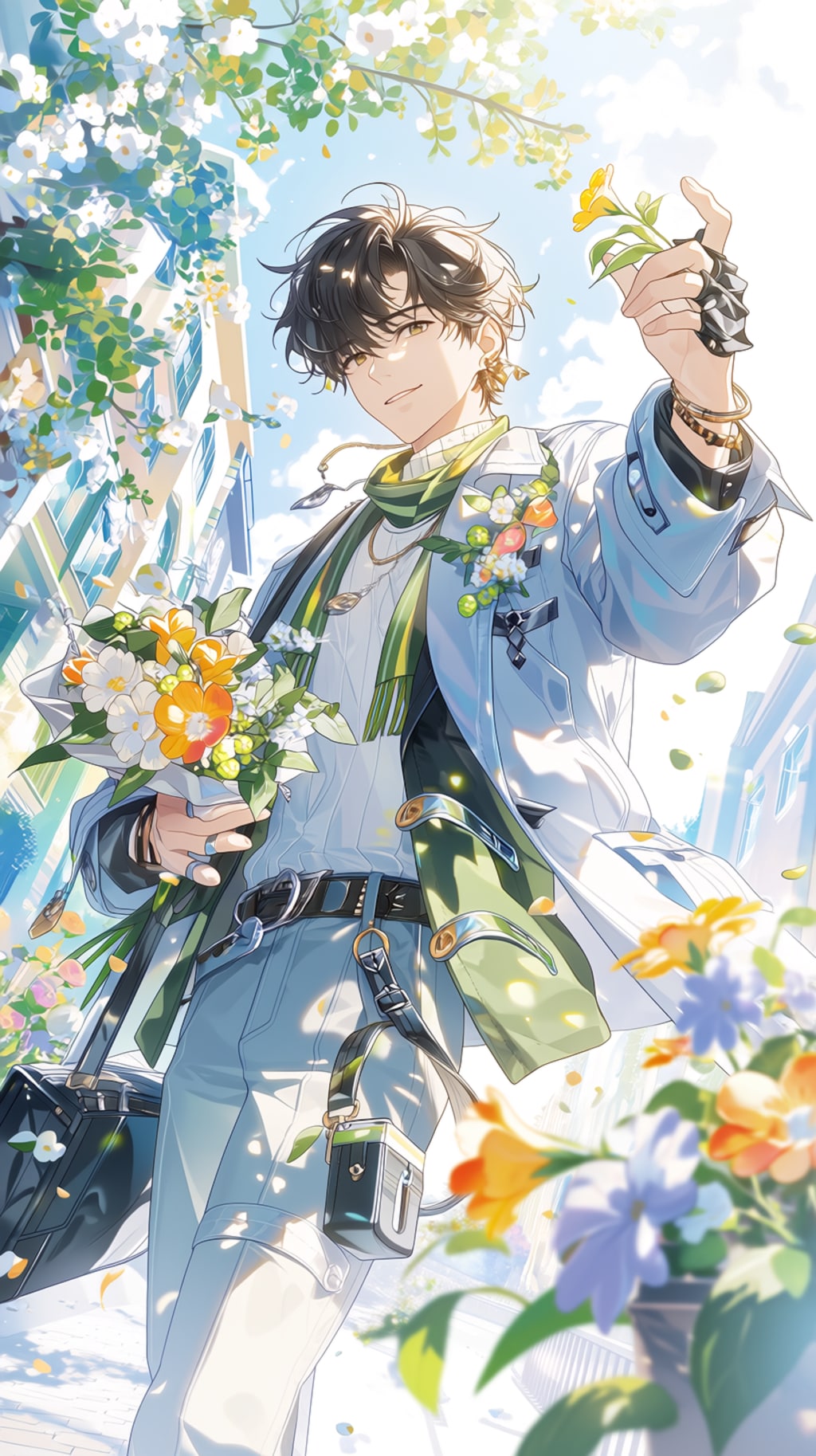 春コ－デの美青年