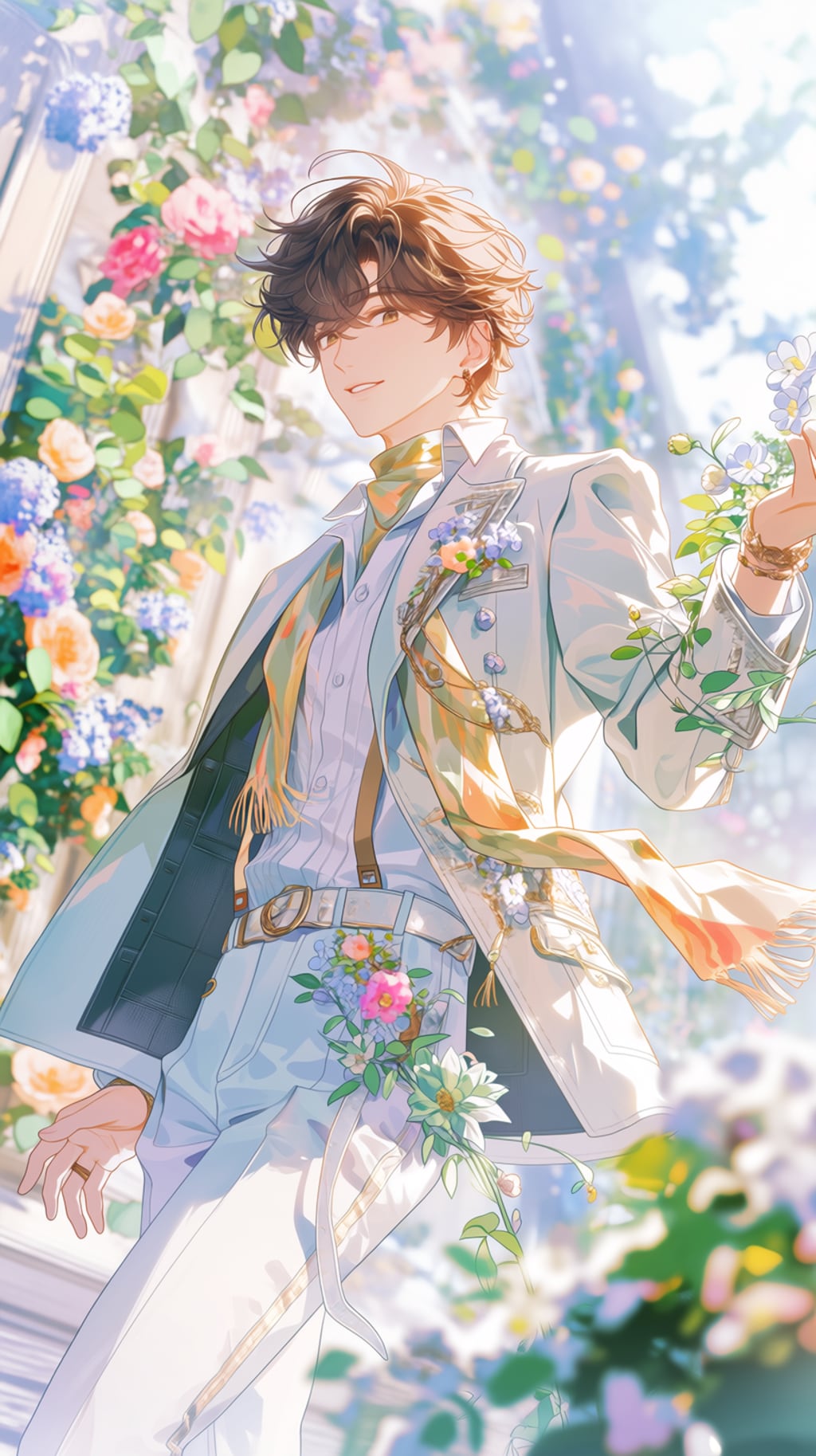 春コ－デの美青年