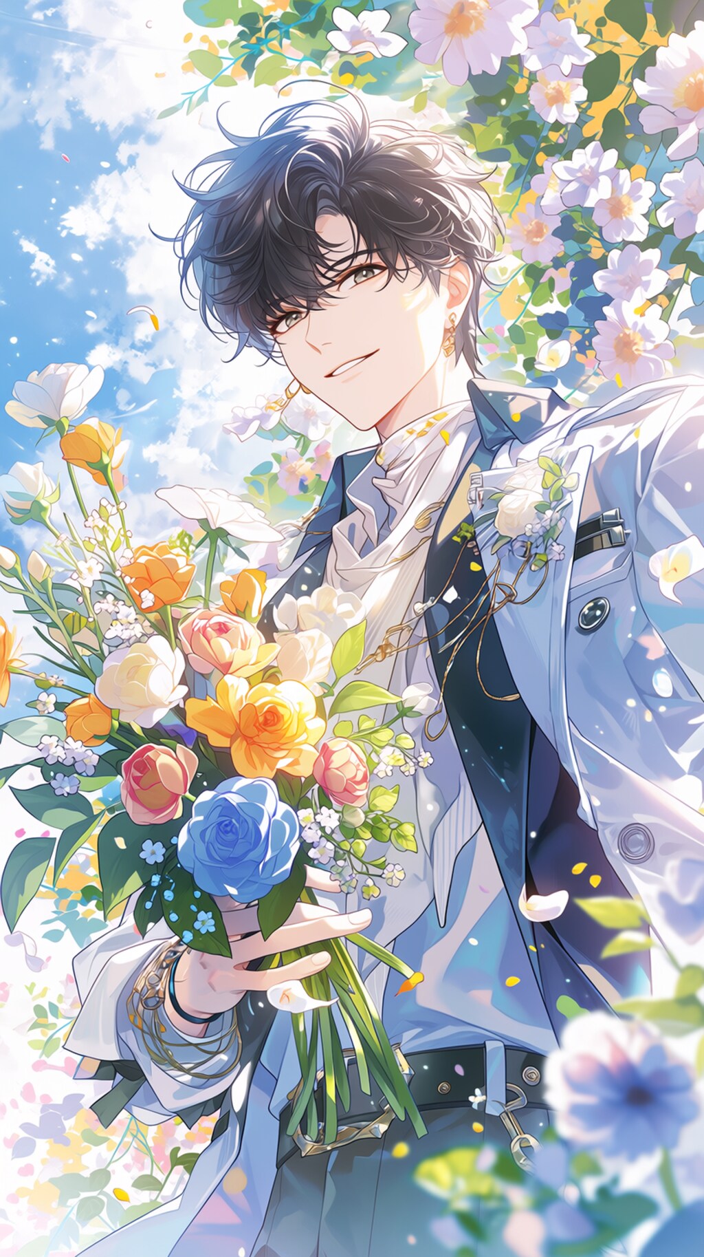 春コ－デの美青年