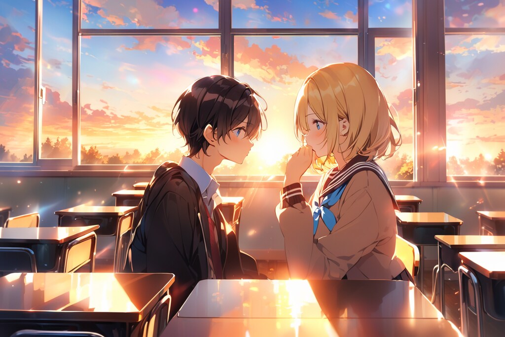 夕日・放課後・教室にて