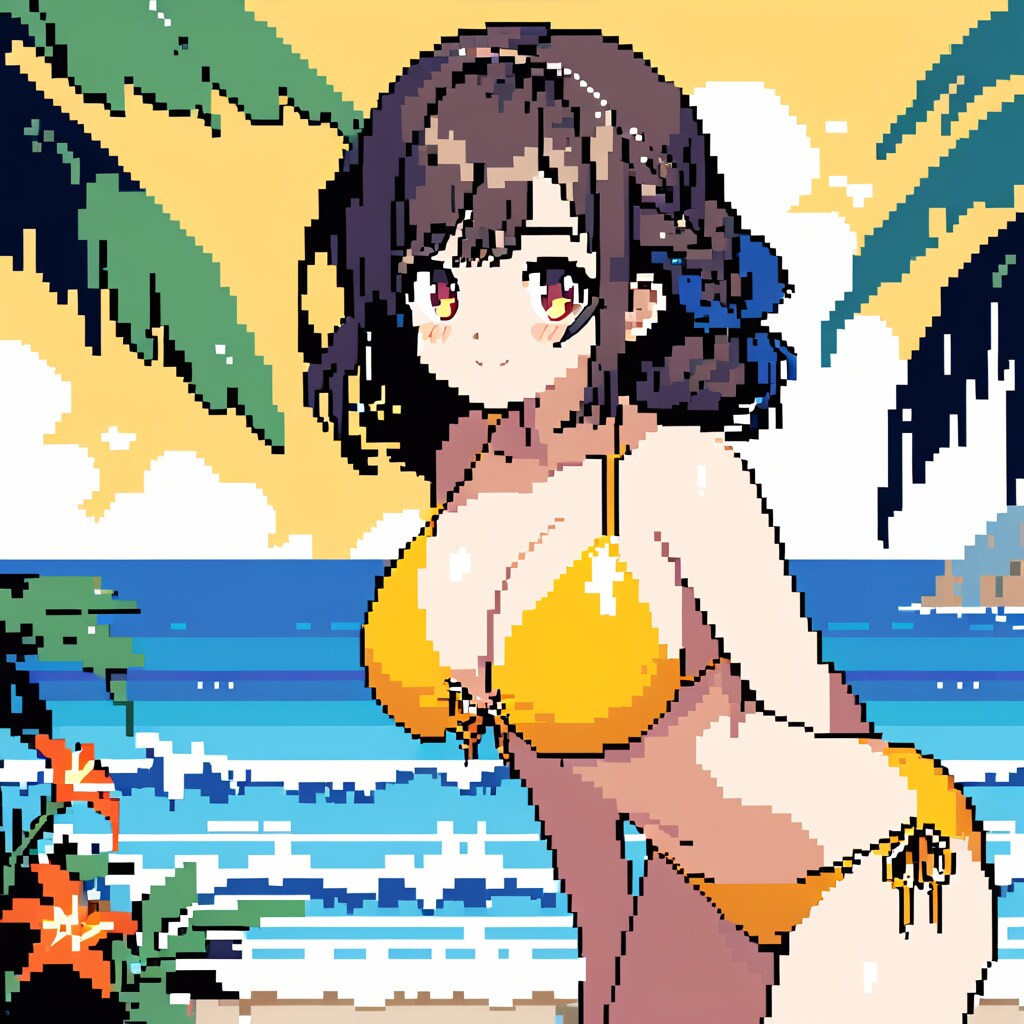 三つ編み水着pixel art