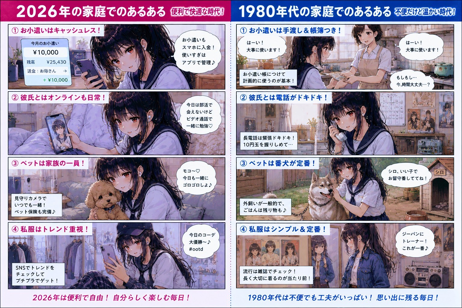 現代過去高校生対決
