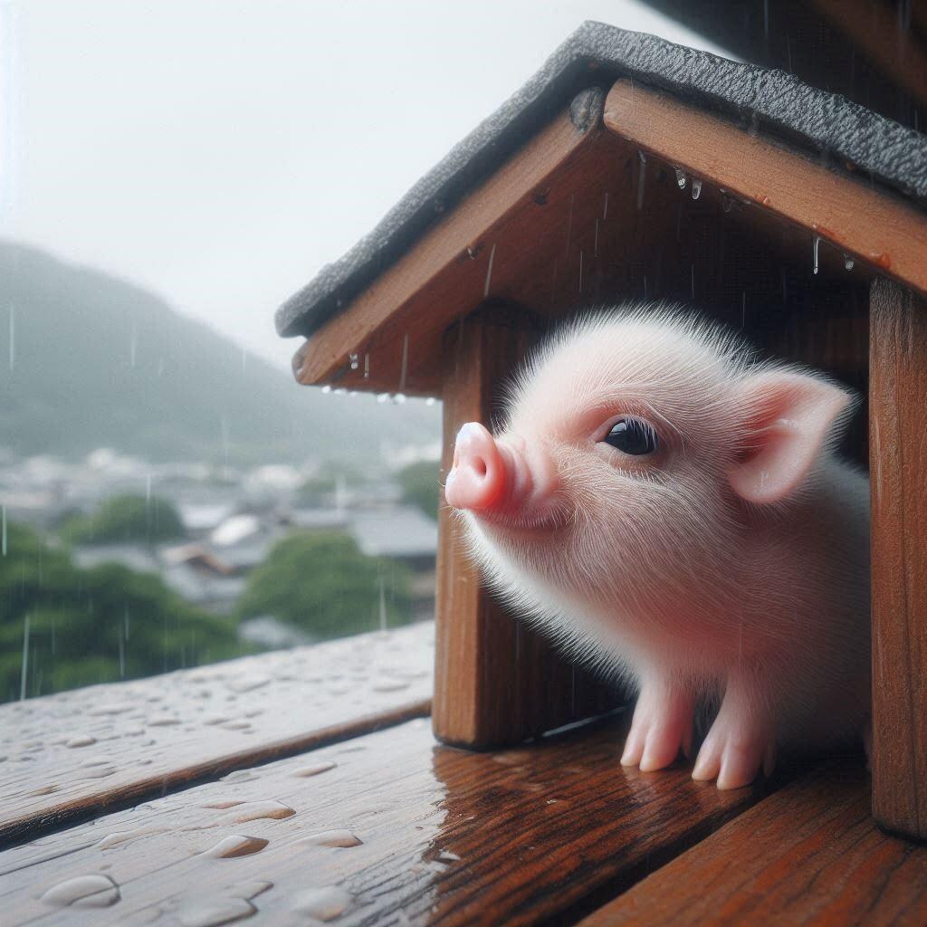 雨と豚