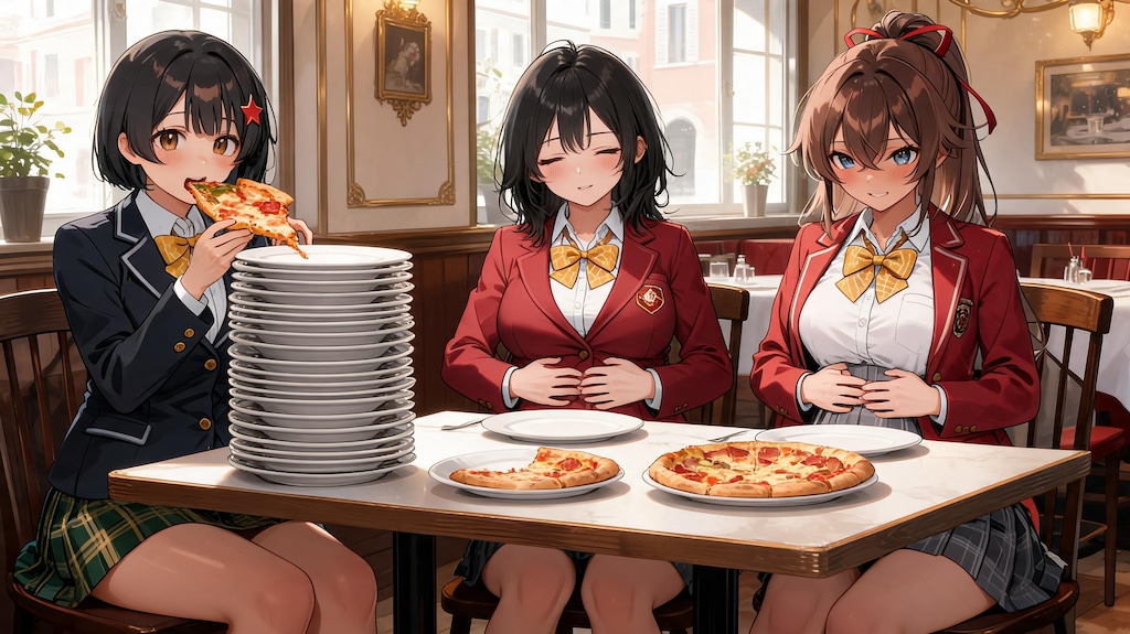 季理華さんとピザ大食い対決！
