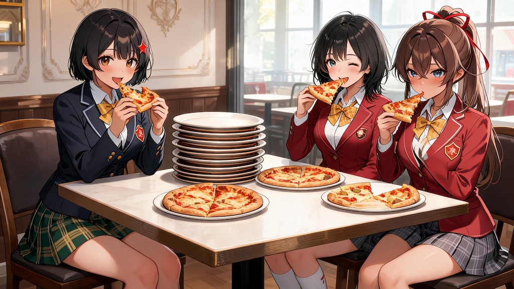 季理華さんとピザ大食い対決！