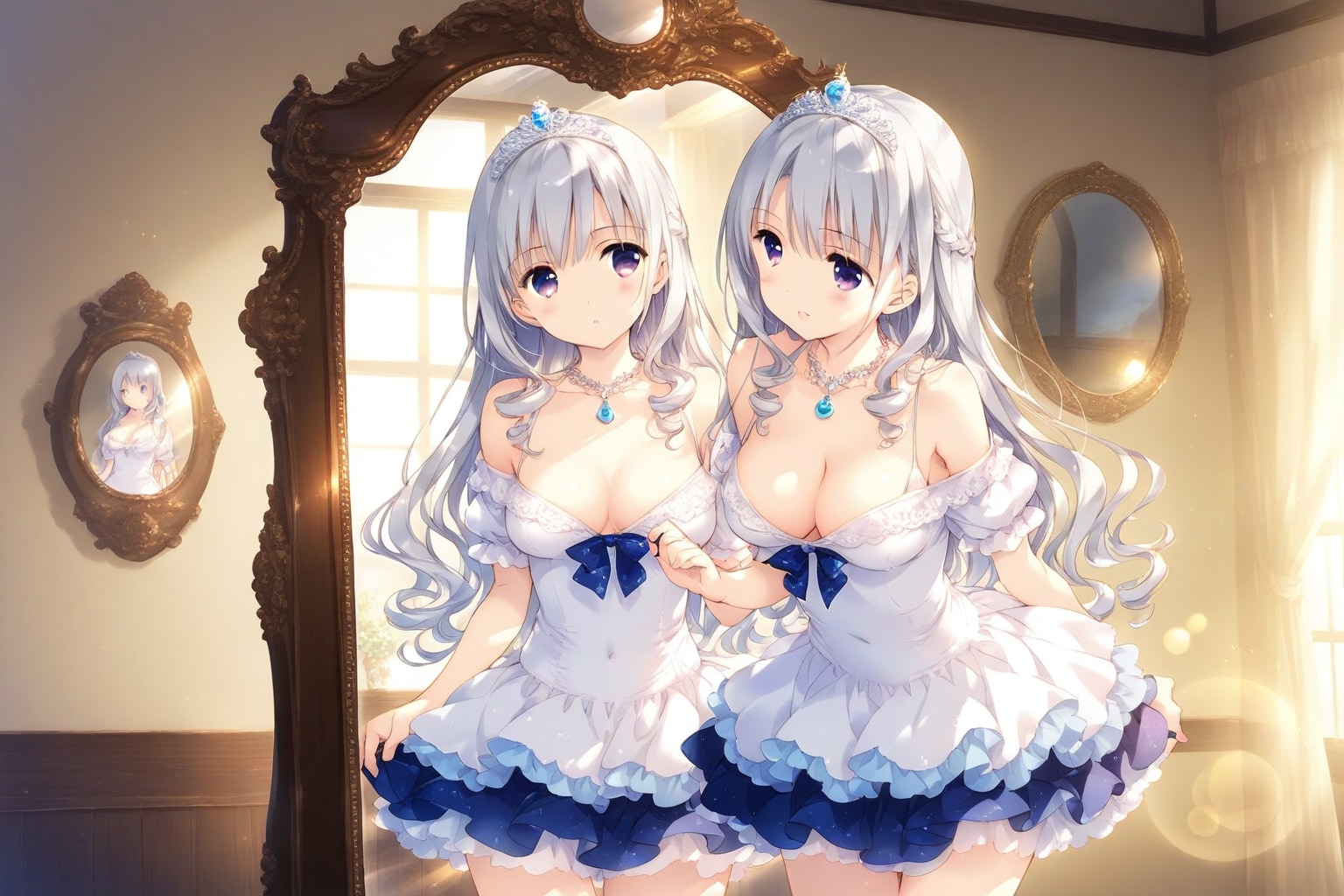 《習作》鏡と少女 | の人気AIイラスト・グラビア