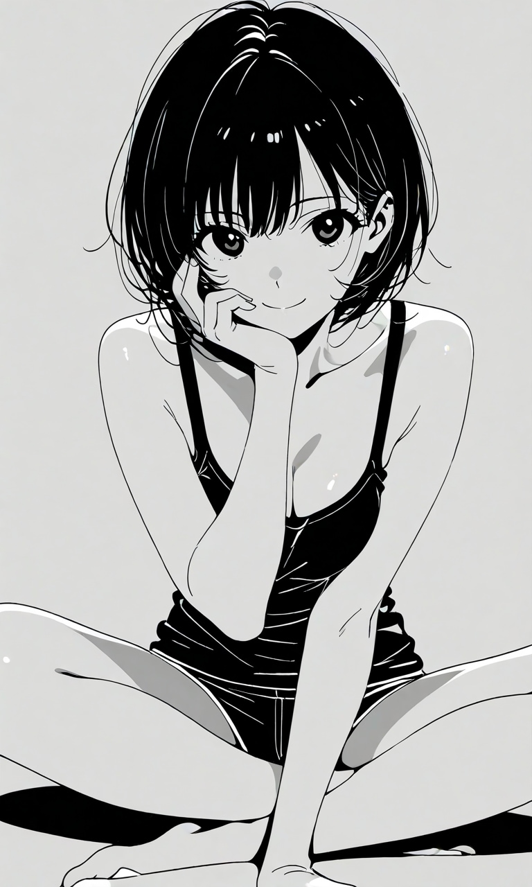 タンクトップ、ホットパンツ1 | の人気AIイラスト・グラビア