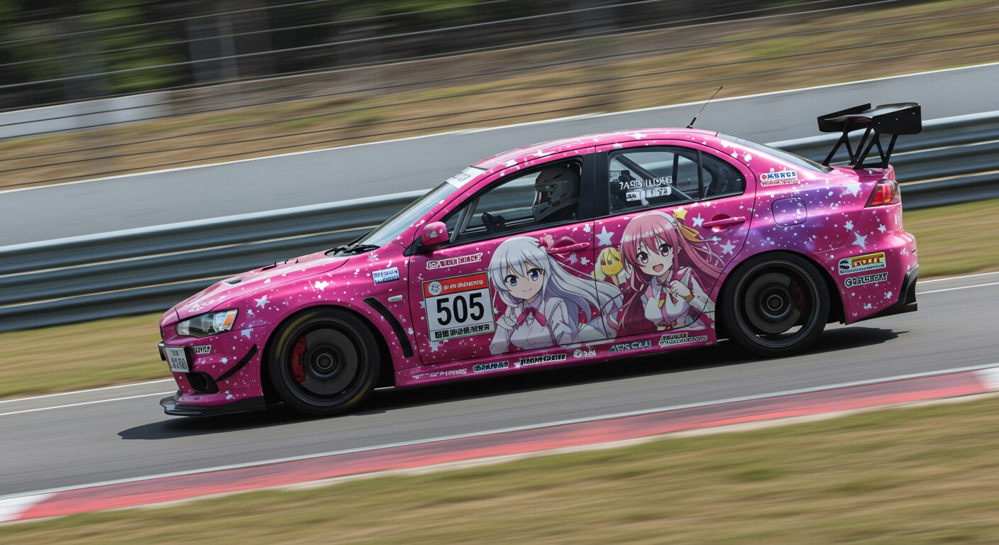 ランサーエボリューションアニメ痛車レーシングカー | の人気AIイラスト・グラビア