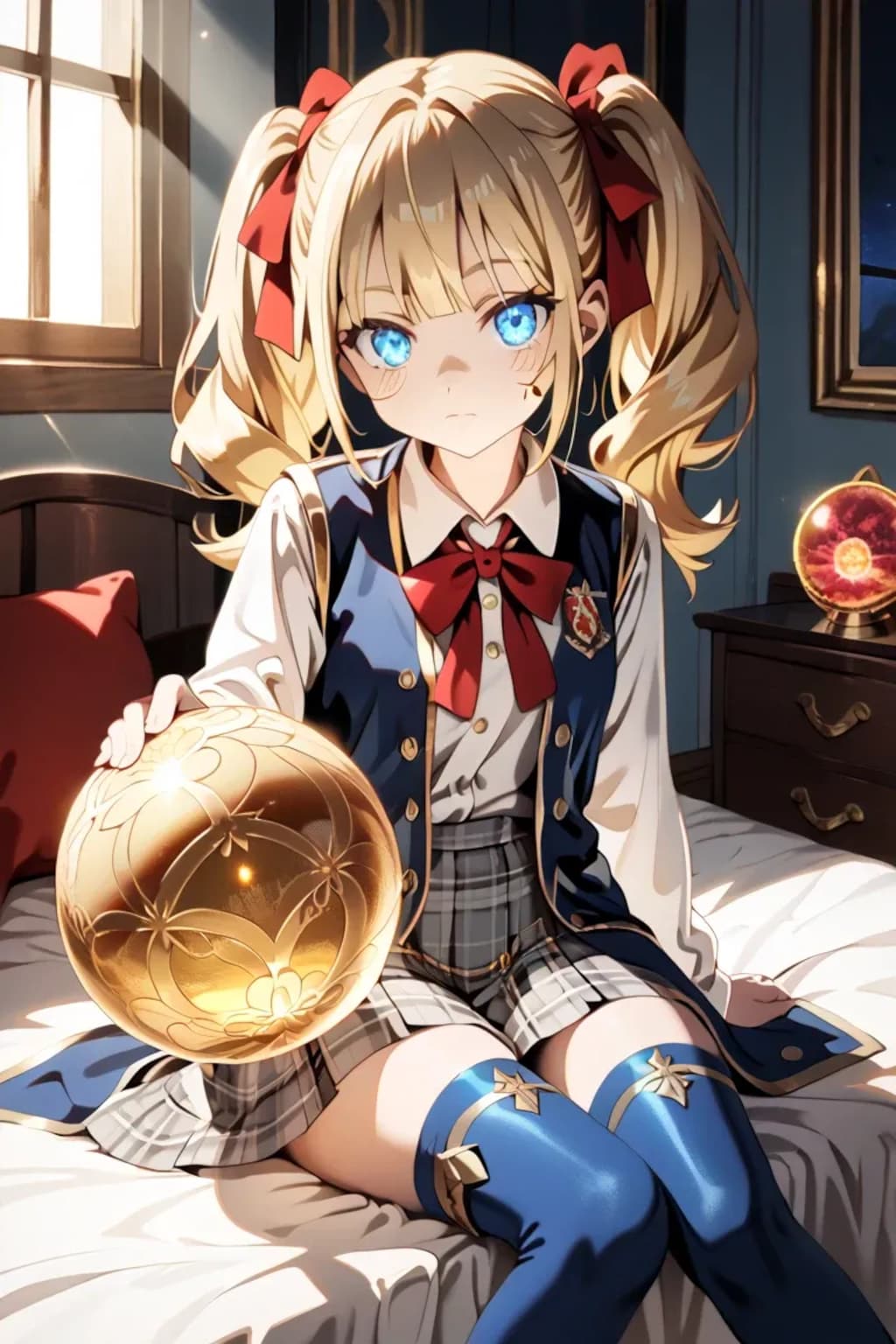 ふんっ…制服で黄金のオーブ抱えてるだけなんだから！ ……でも、莉奈のことじっくり見てくれると嬉しいかも…♡🌟