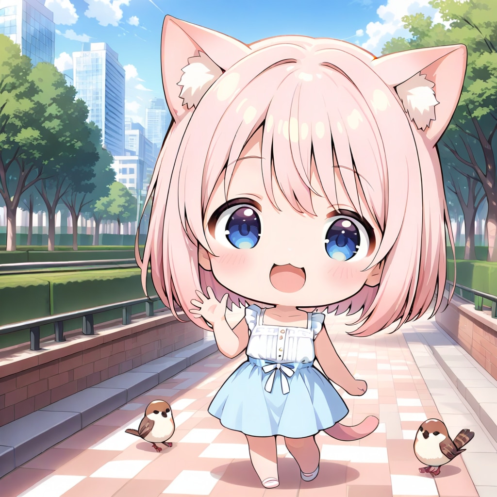 おはようにゃん・はるこちゃん【あいさつ係】 | の人気AIイラスト・グラビア