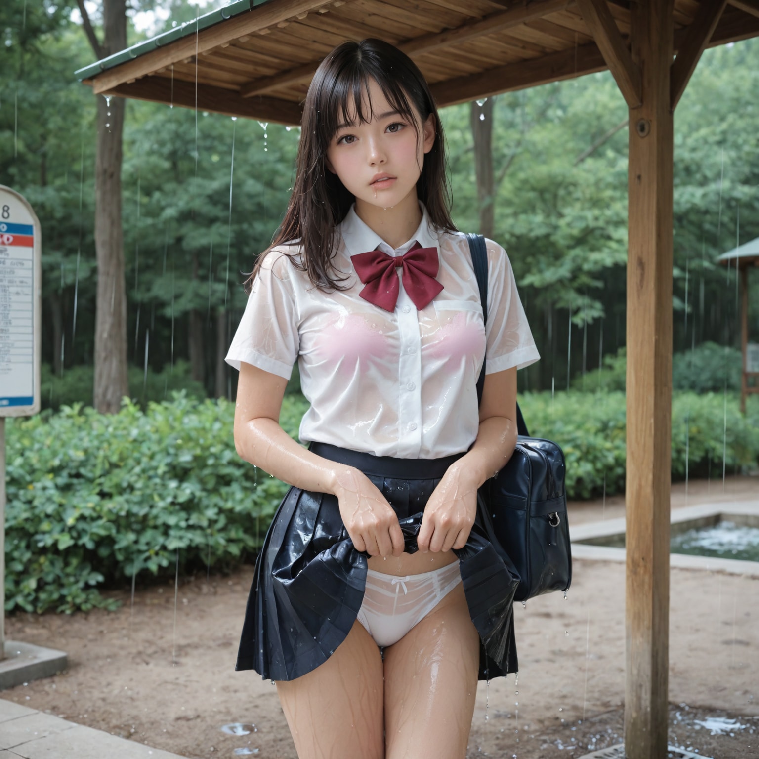びしょ濡れ❤JK