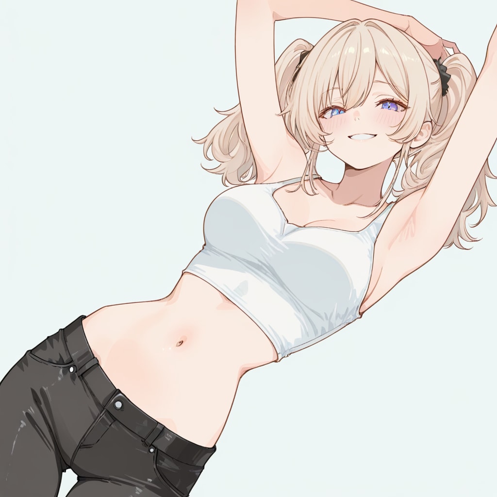 ツインテとタンクトップ