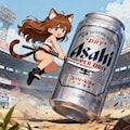刀でビール缶を切ろうとしている小さな女の子 3枚目
