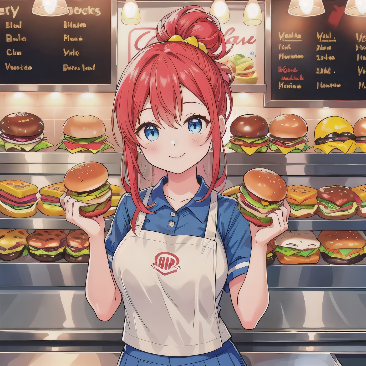 赤髪ポニテでクルーの少女 | の人気AIイラスト・グラビア