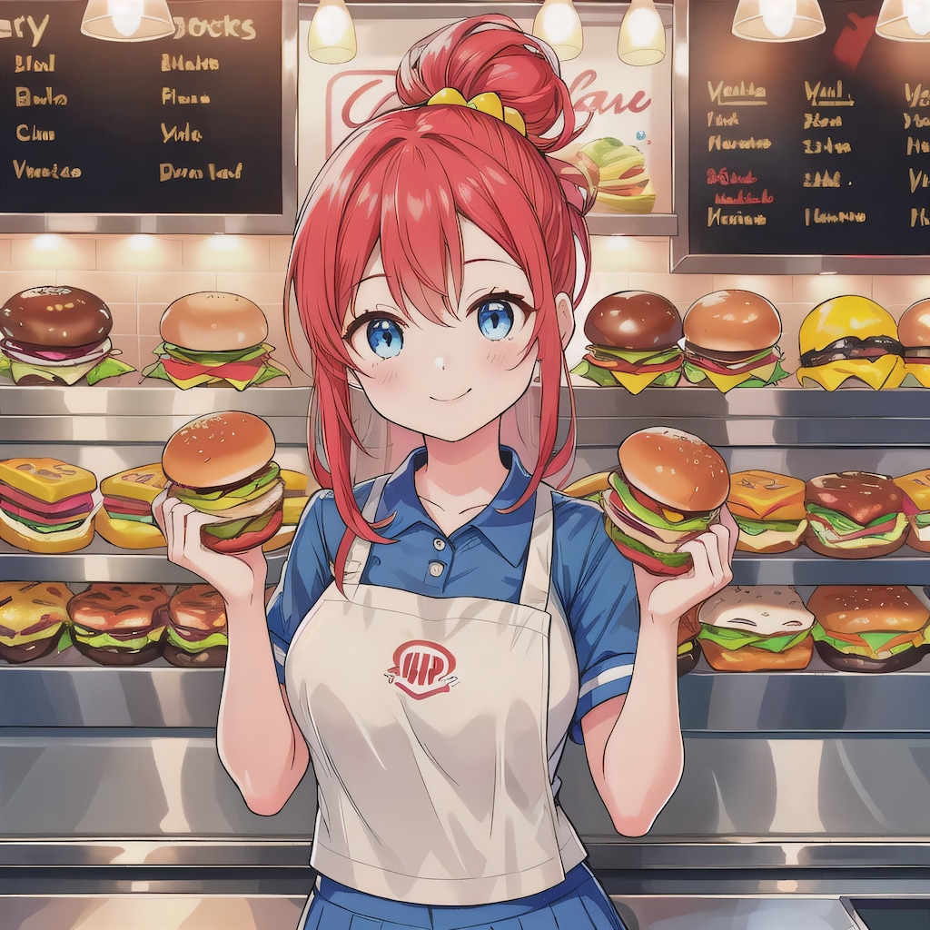 赤髪ポニテでクルーの少女