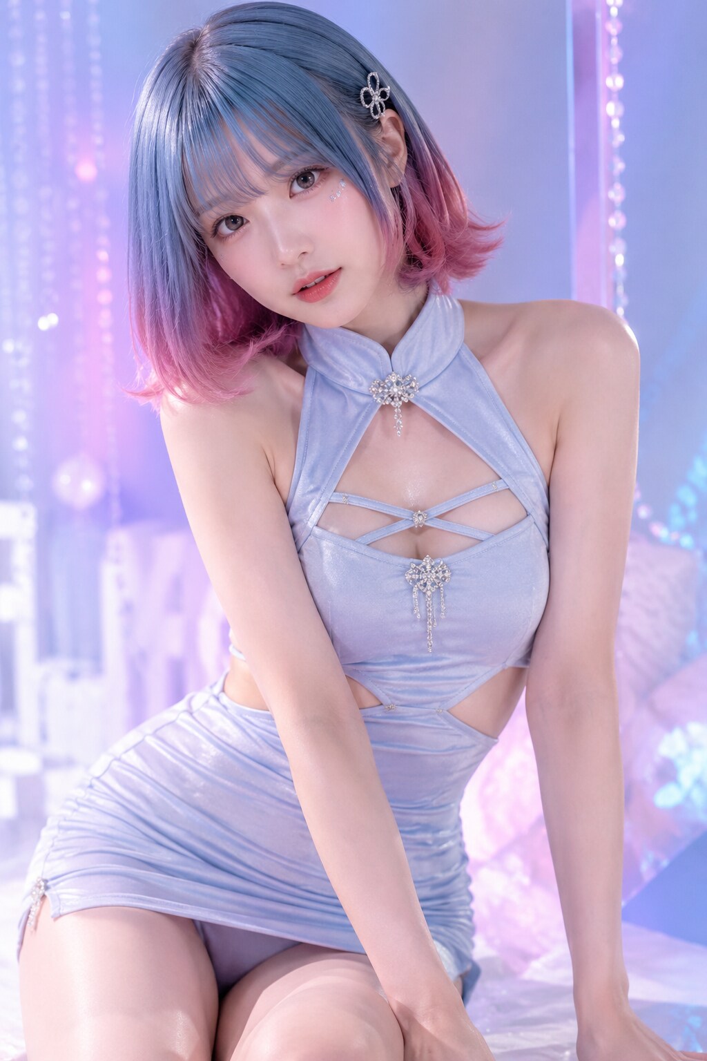 タイトなミニドレス