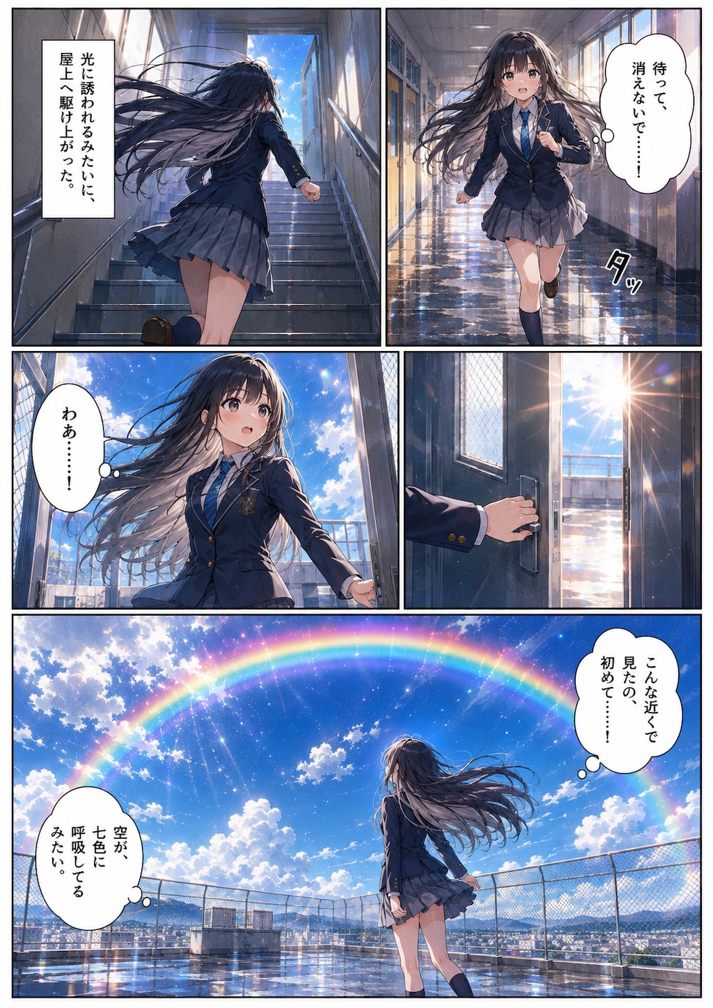 女子高生と虹（漫画版）