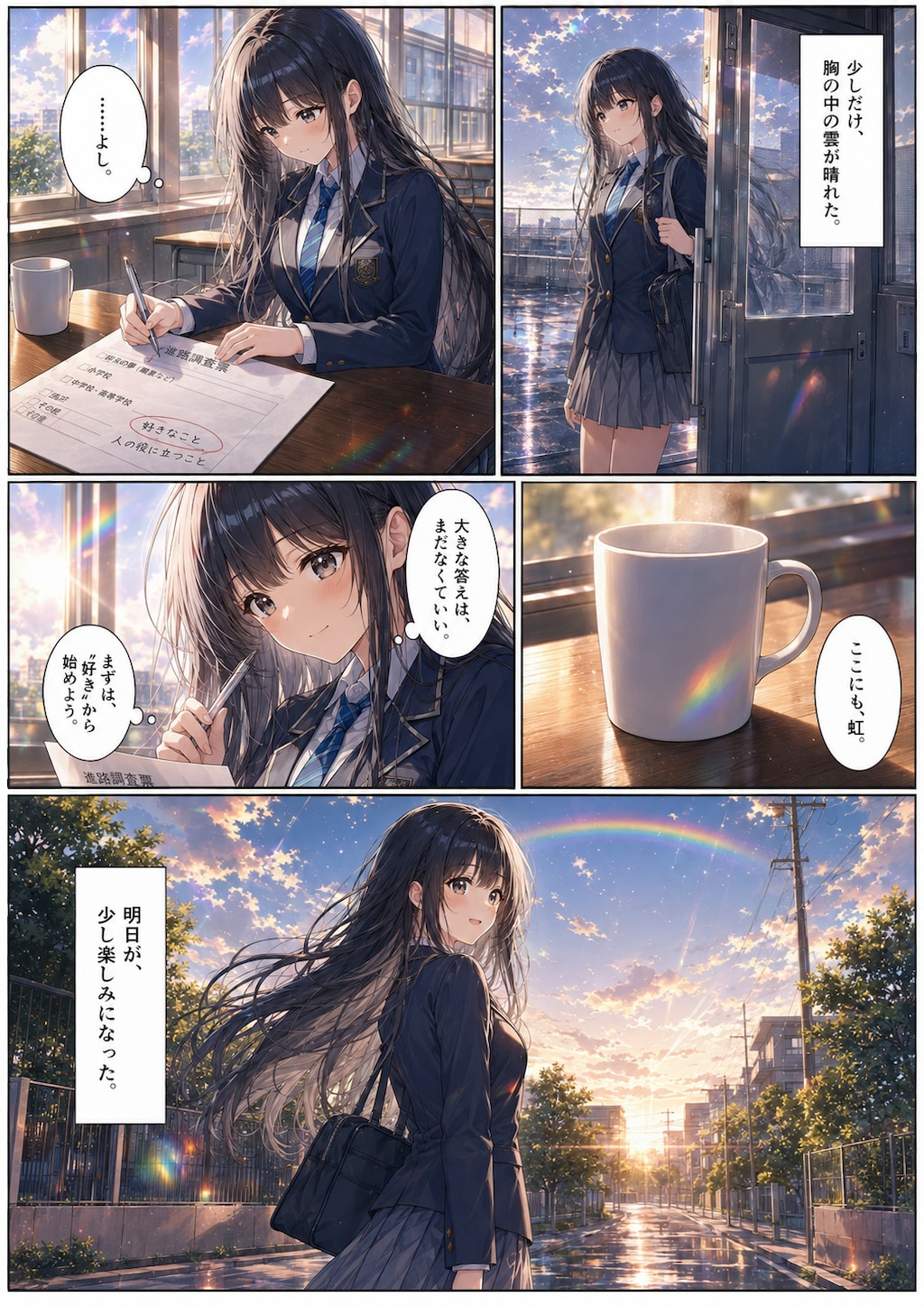 女子高生と虹（漫画版）