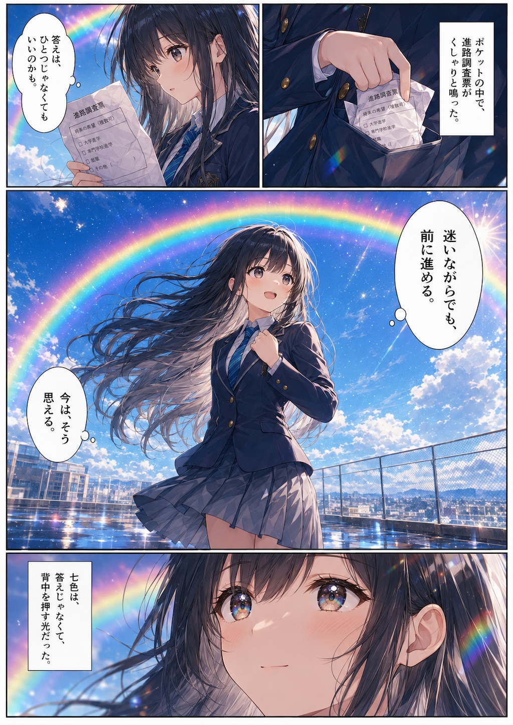 女子高生と虹（漫画版）