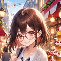 眼鏡女子 楓のお菓子の国 ケーキの街 6枚目