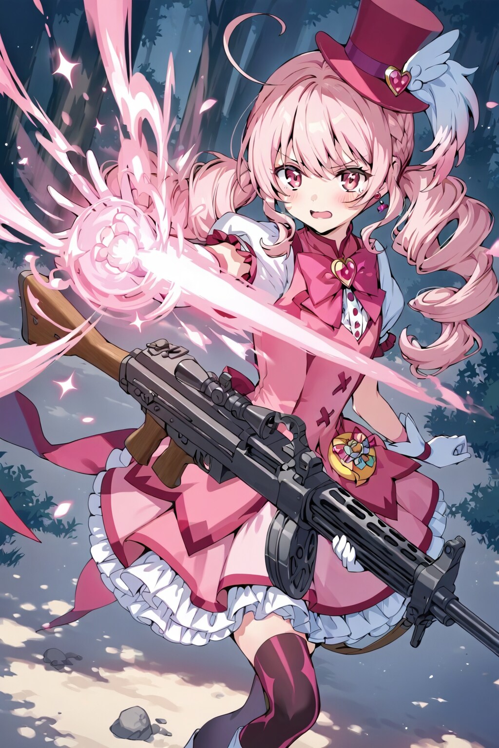銃で戦う魔法少女