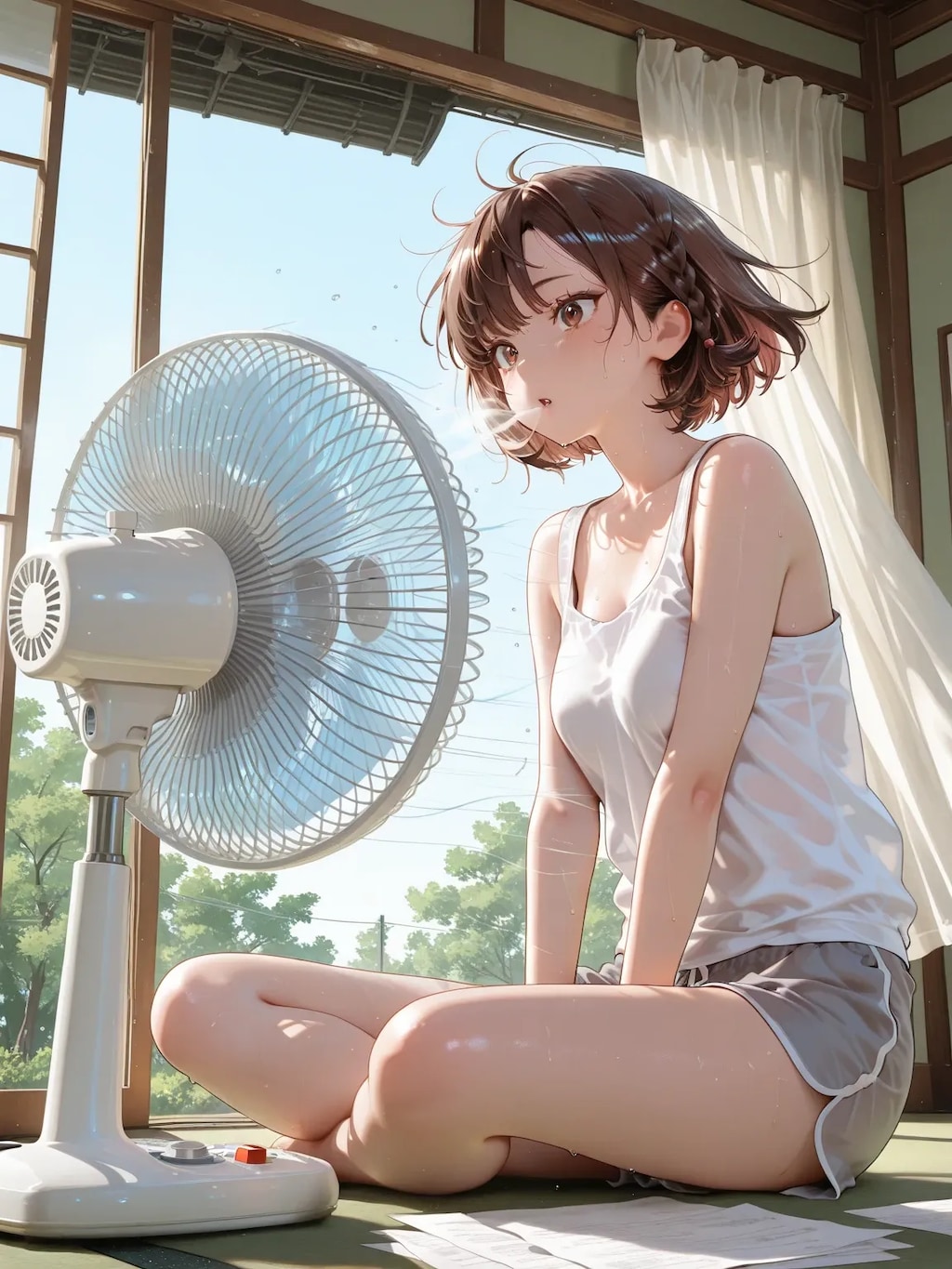 扇風機涼しい♪