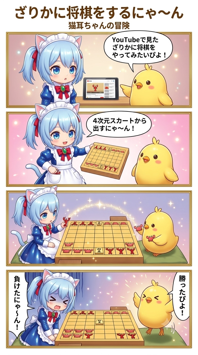 ざりかに将棋をするにゃ〜ん | の人気AIイラスト・グラビア