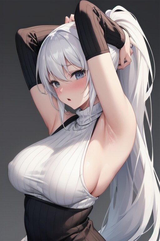 ノーブラセーター