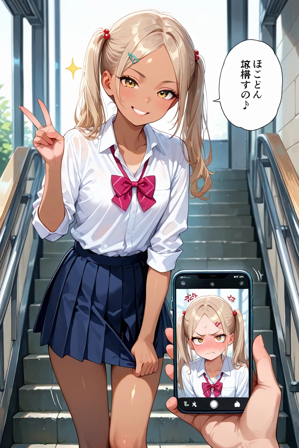 茶髪のギャルを撮影 | の人気AIイラスト・グラビア