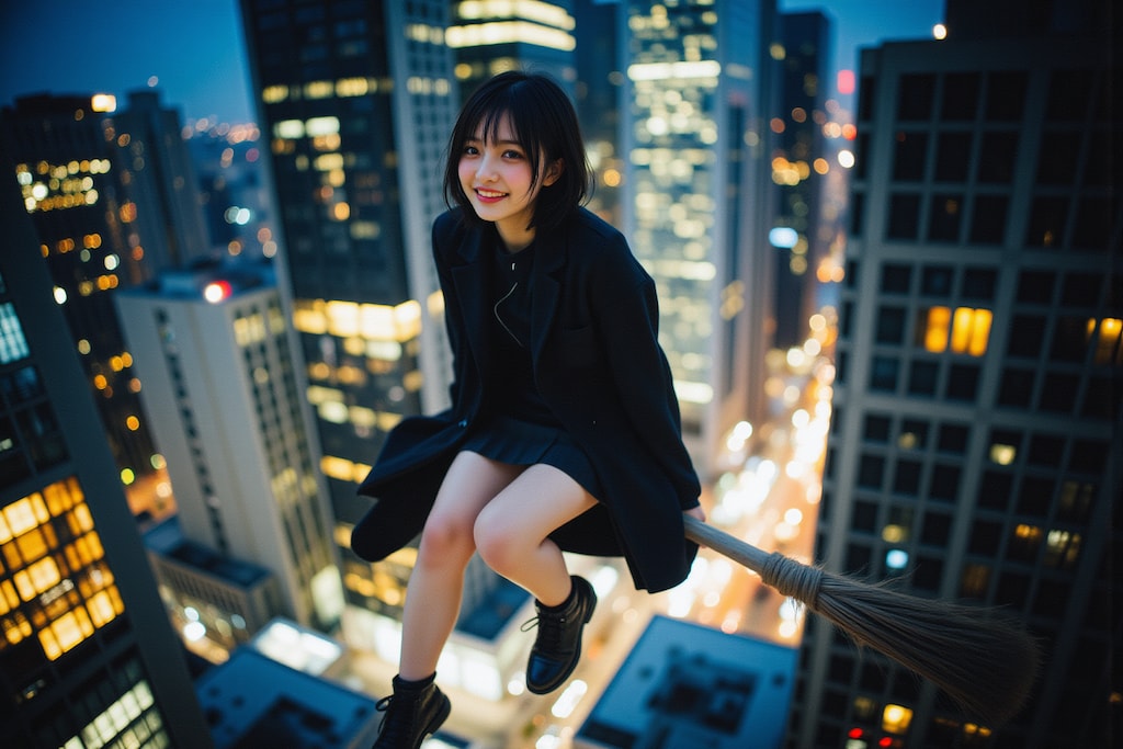 箒にまたがって