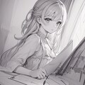 GWなのに出勤させられて腹立つぜ……せや！　サボって可愛い女の子の絵でも描いたろ！！ 4枚目