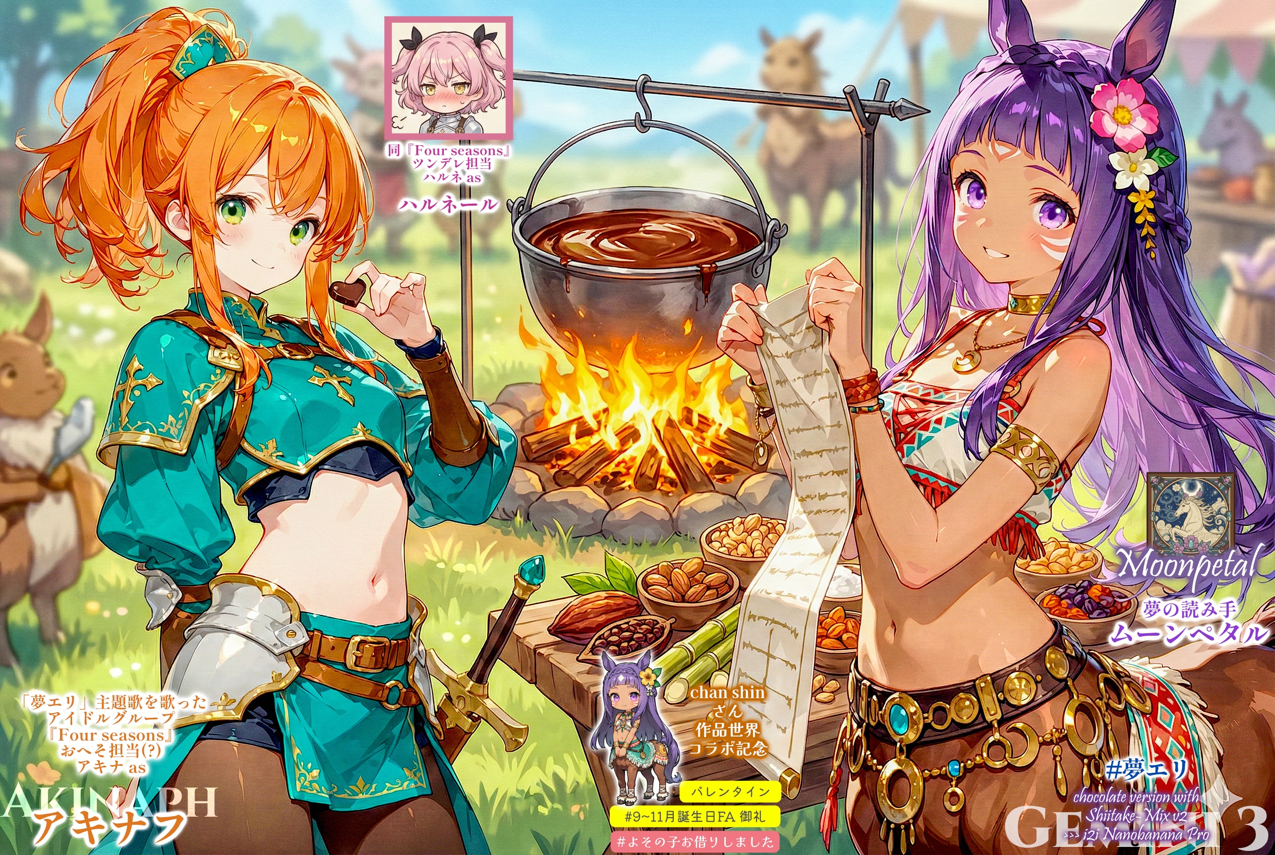 アキナフとお菓子のレシピ【誕生日FAお礼】【夢エリ】(for chan shin さん) | の人気AIイラスト・グラビア