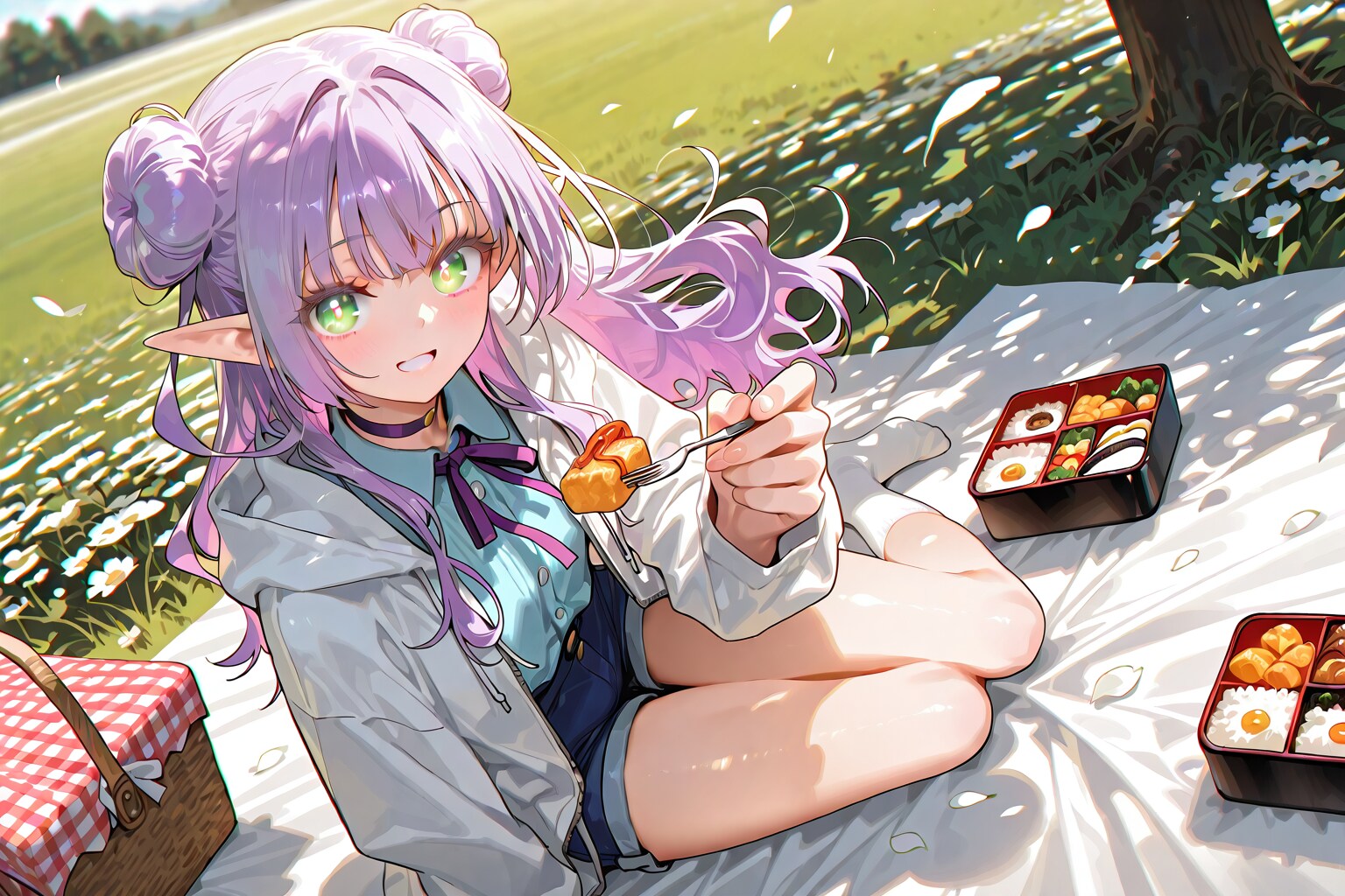 エルフなLILACちゃんとピクニック。※別衣装ver | の人気AIイラスト・グラビア