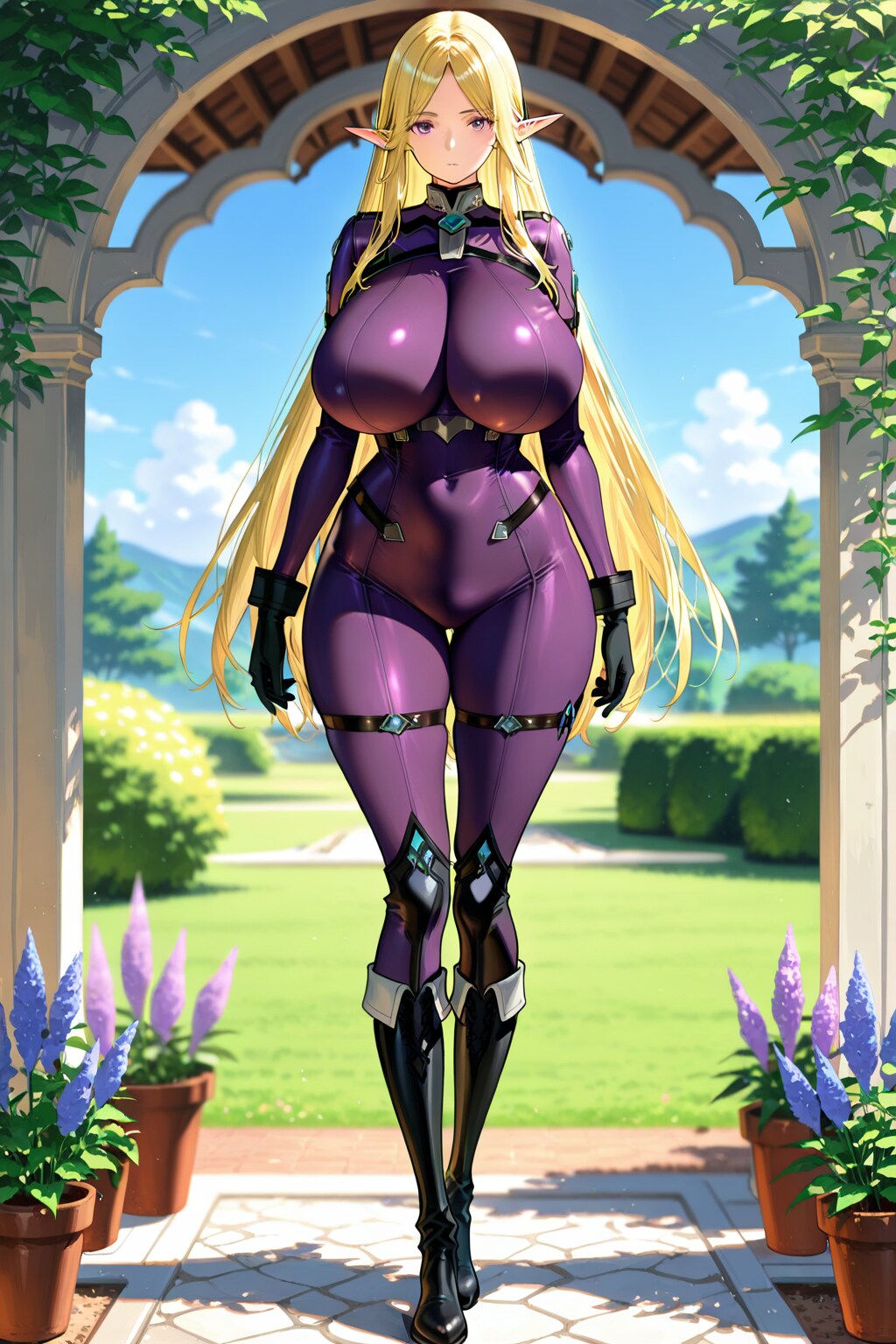 ボディスーツの女エルフ