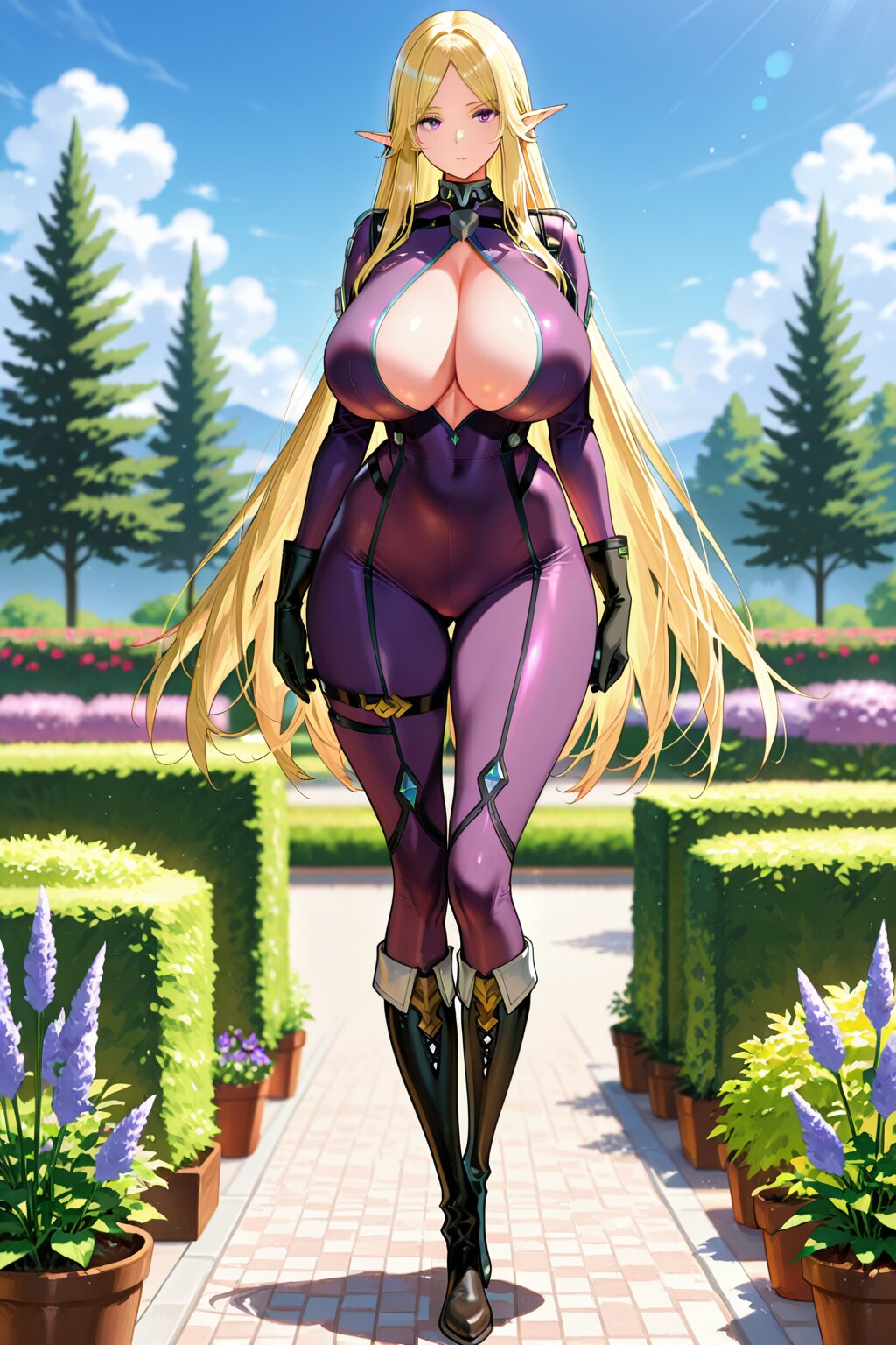ボディスーツの女エルフ