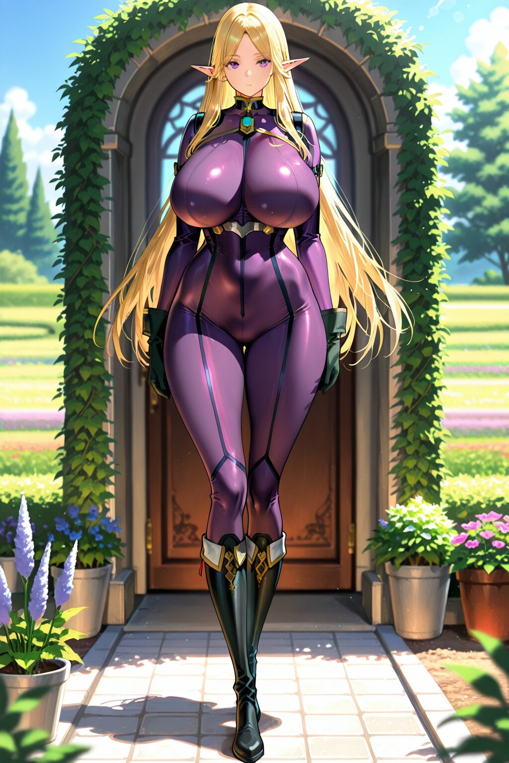 ボディスーツの女エルフ
