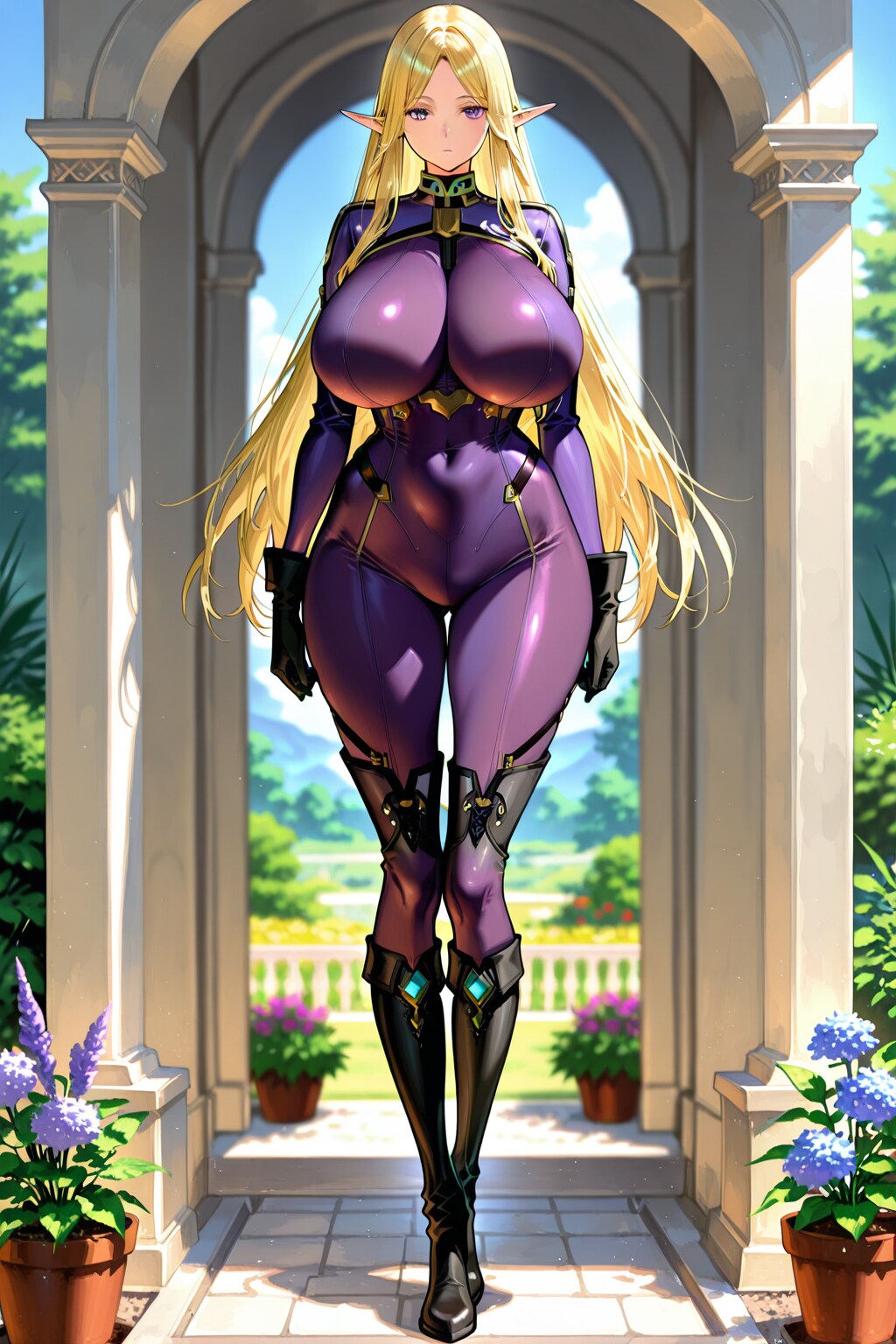 ボディスーツの女エルフ